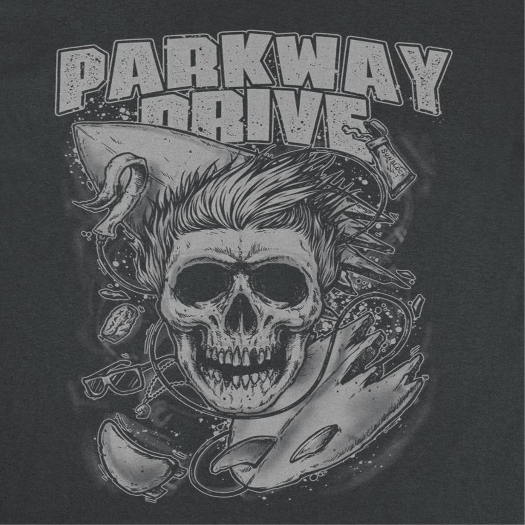 Parkway Drive Band Skull Surf Black T-Shirt