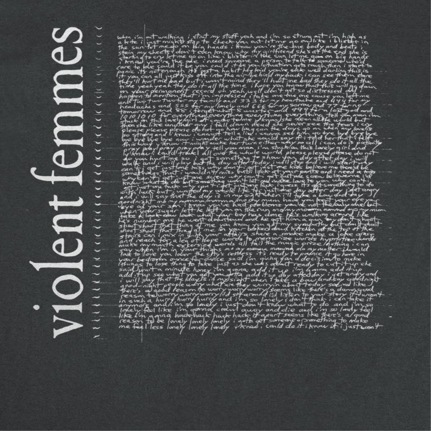 Violent Femmes Band Tour Lyrics Front Graphics Black T-Shirt