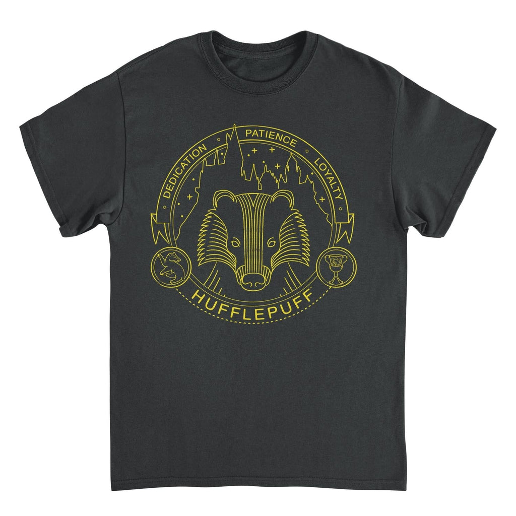 Harry Potter Minimalist Hufflepuff Mascot Black T-Shirt