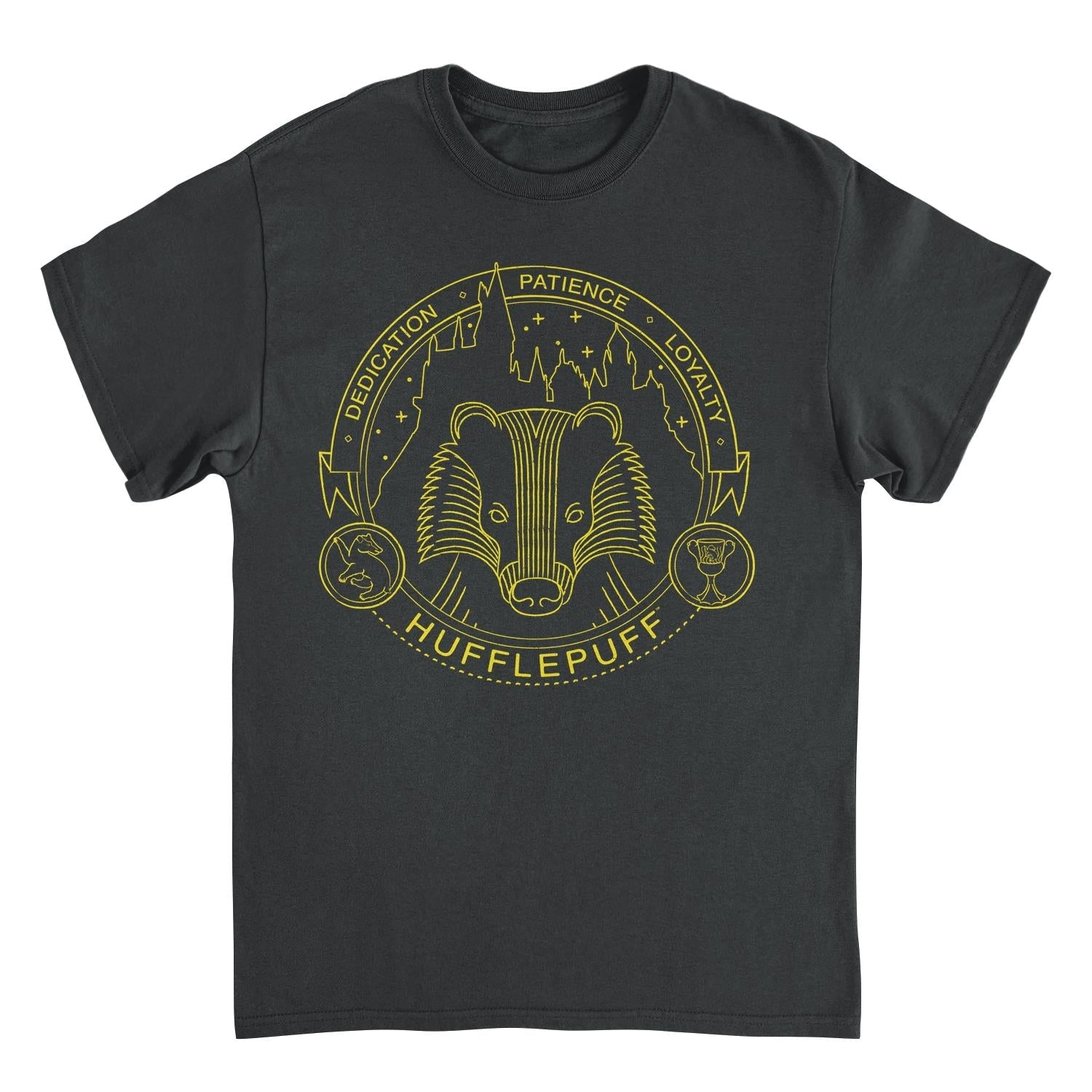 Harry Potter Minimalist Hufflepuff Mascot Black T-Shirt