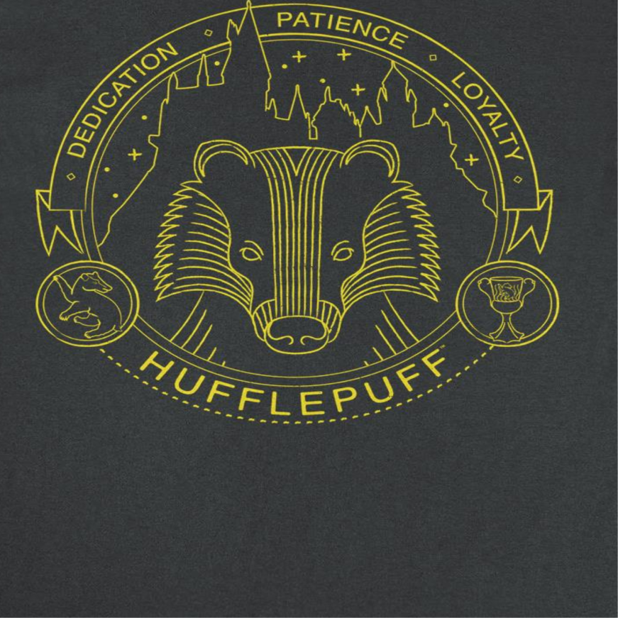 Harry Potter Minimalist Hufflepuff Mascot Black T-Shirt