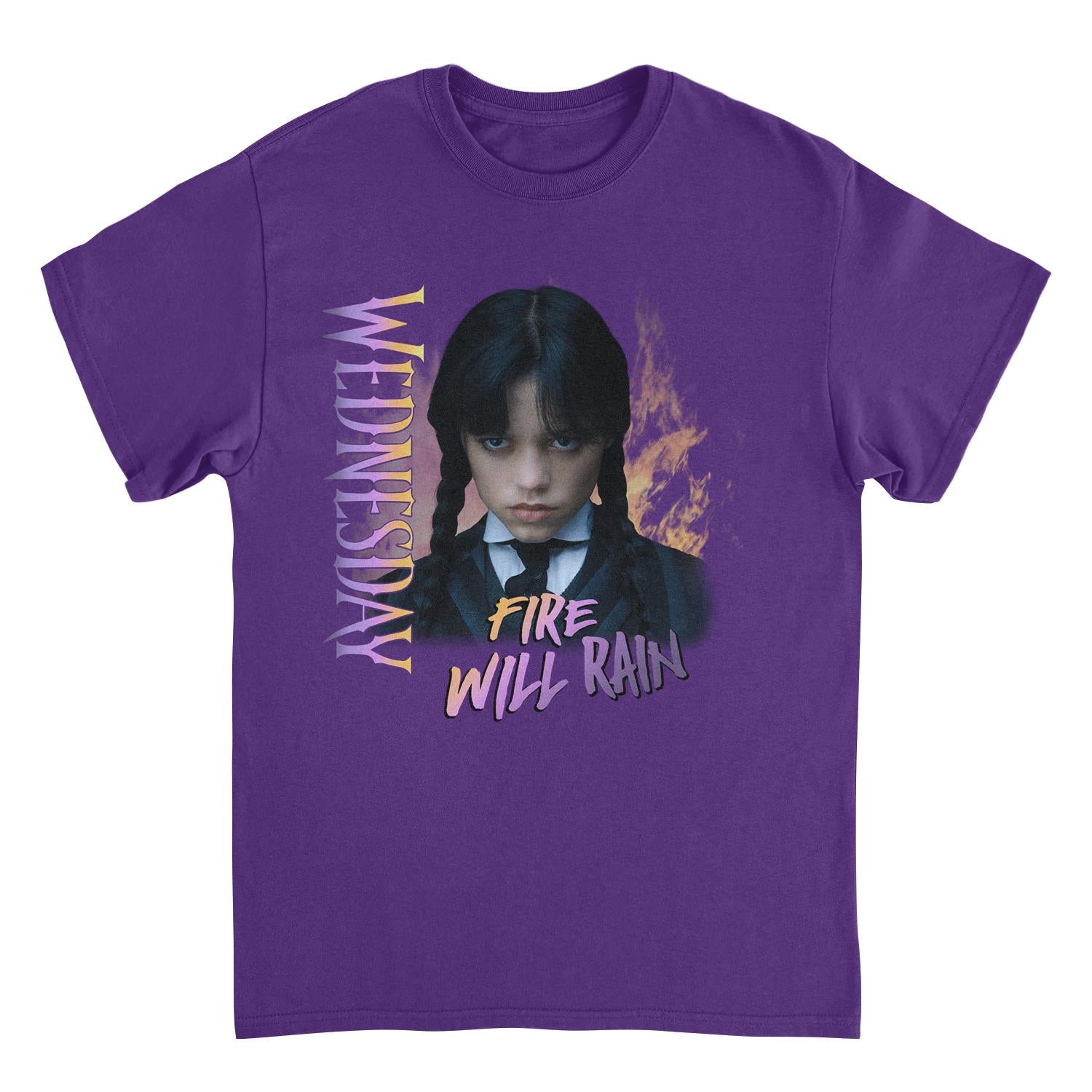Wednesday Fire Will Rain V2 Purple T-Shirt