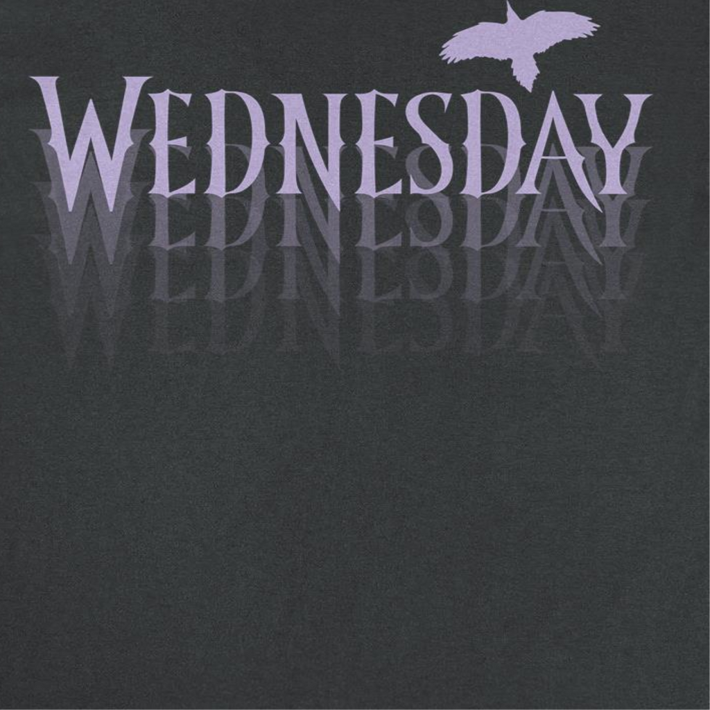 Wednesday Fading Purple Logo Black T-Shirt