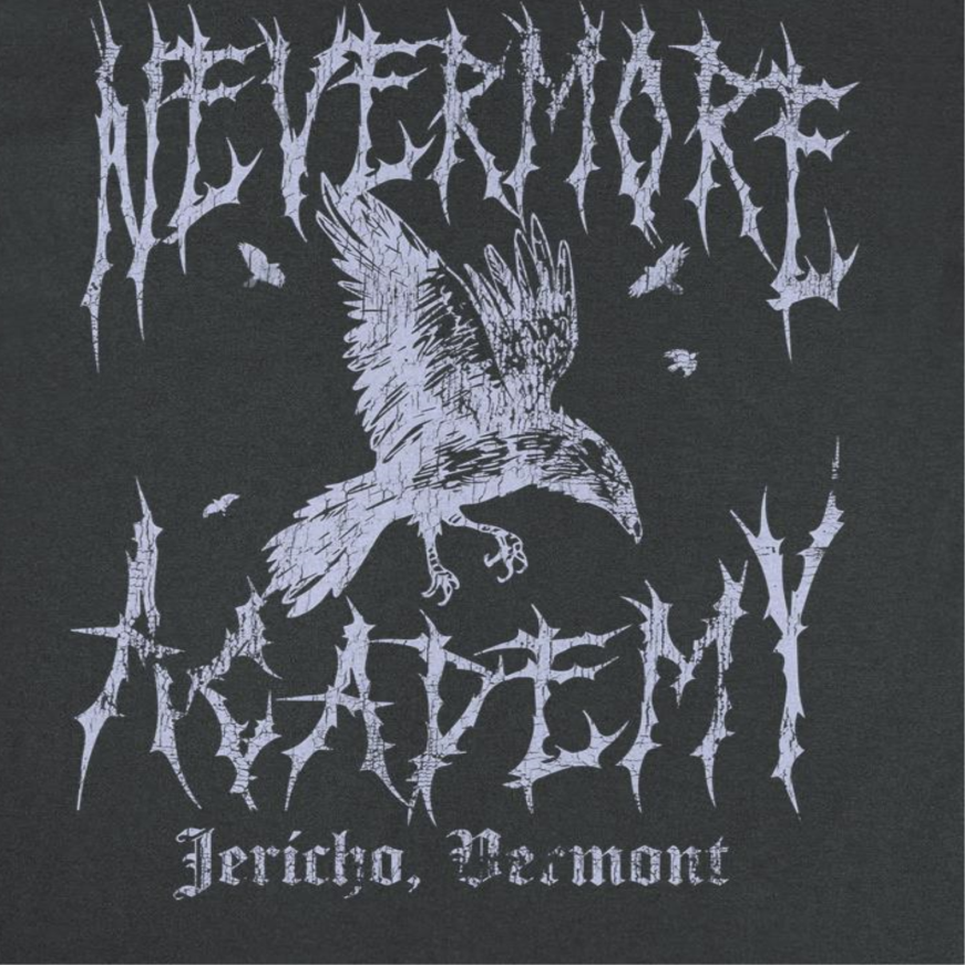 Wednesday Nevermore Academy Jericho VT Black T-Shirt