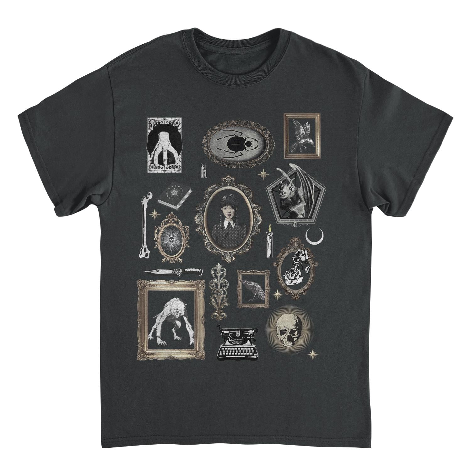 Wednesday Curios Frames Black T-Shirt