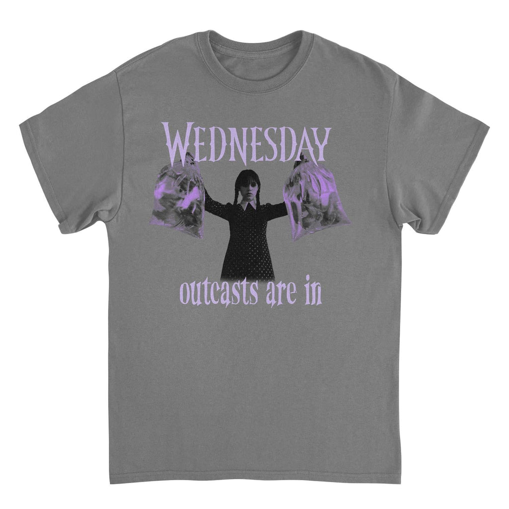 Wednesday Outcasts Are In Charcoal Gray T-Shirt