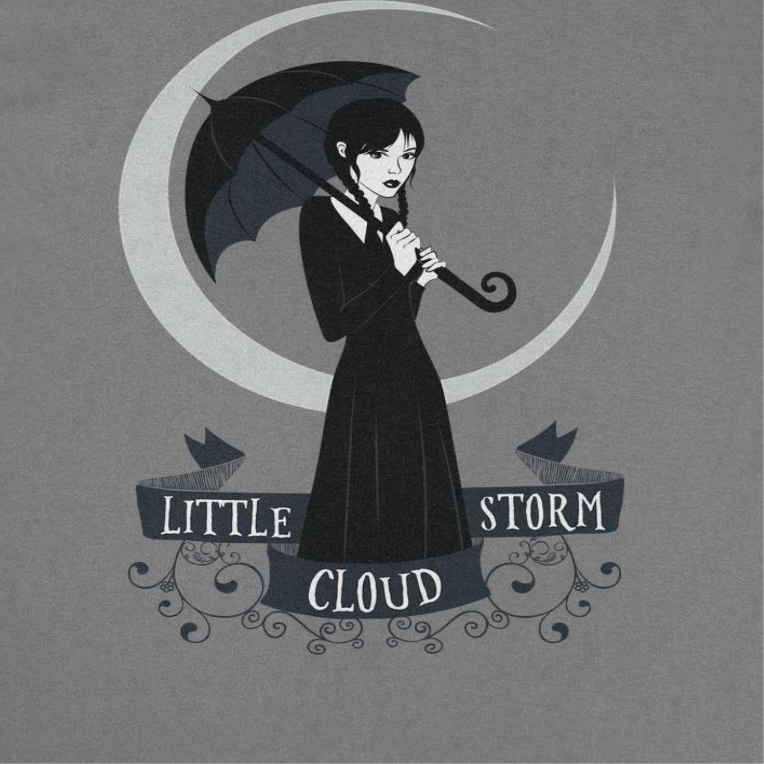 Wednesday Little Storm Cloud Charcoal Gray T-Shirt