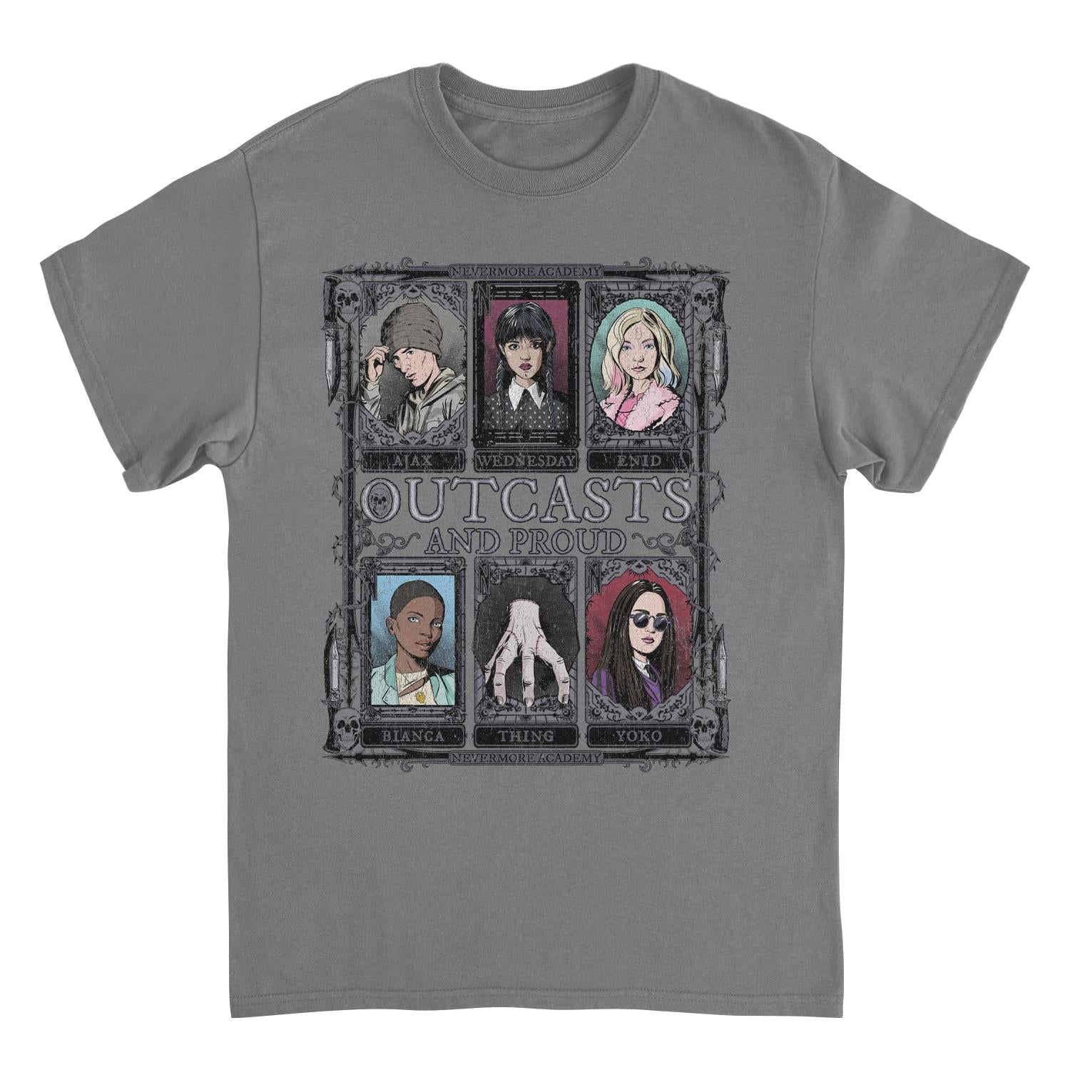 Wednesday Outcasts Charcoal Gray T-Shirt