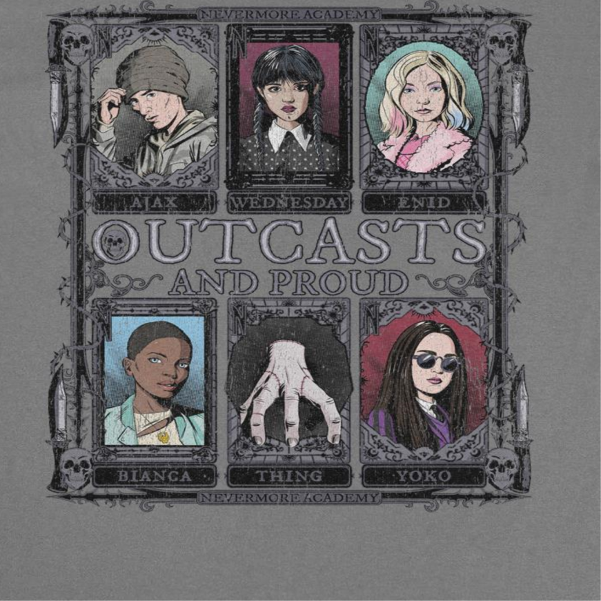 Wednesday Outcasts Charcoal Gray T-Shirt