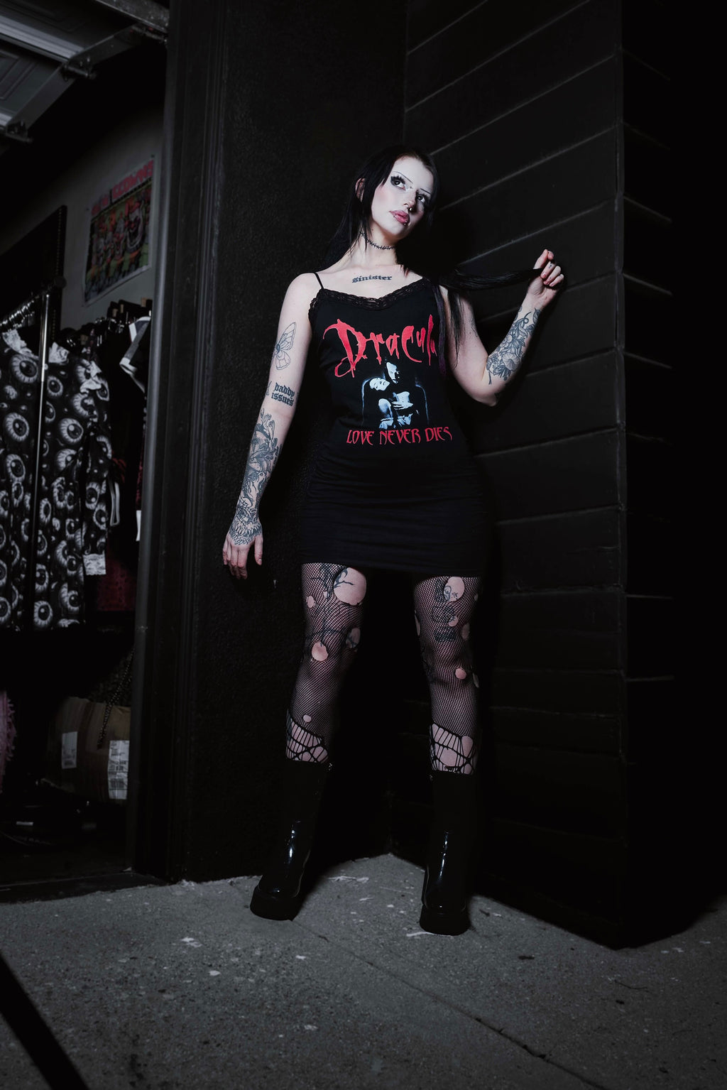 Vera's Eyecandy Dracula Love Never Dies Lace Strap Dress
