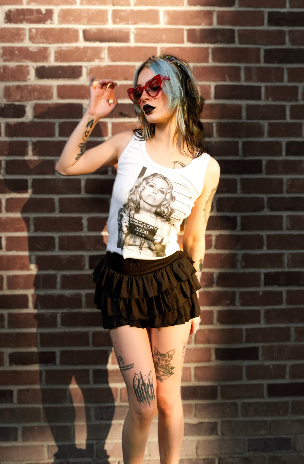 Vera's Eyecandy 'Baby Mugshot' Ribbed Tank Top