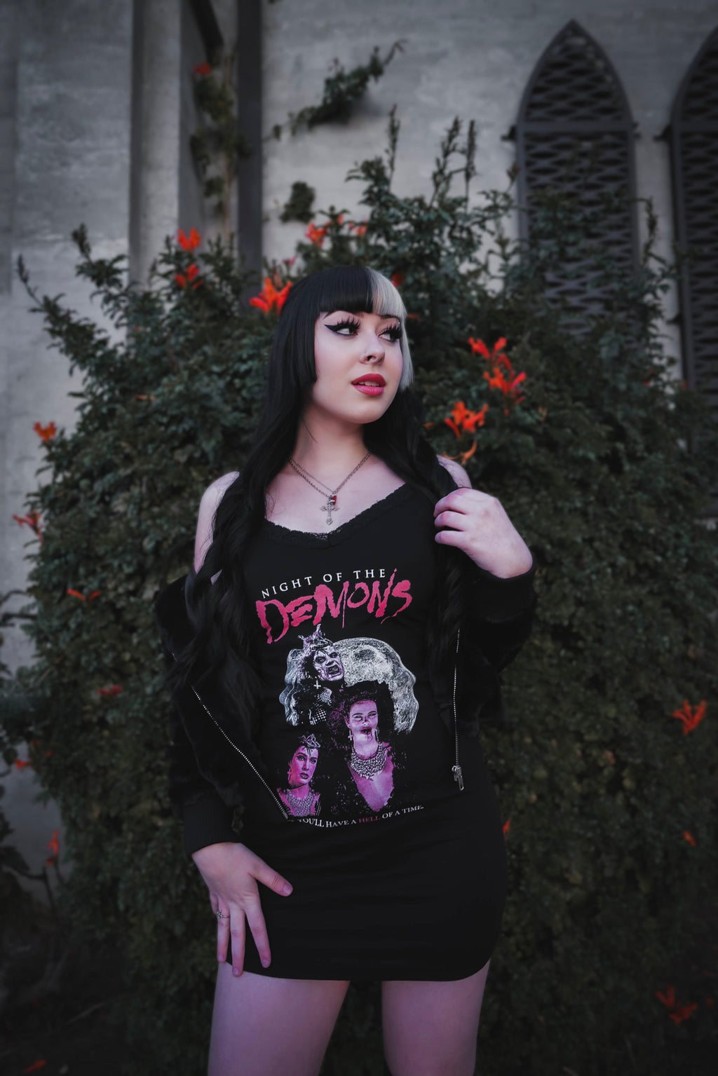 Vera's Eyecandy Night of the Demons Lace Strap Dress