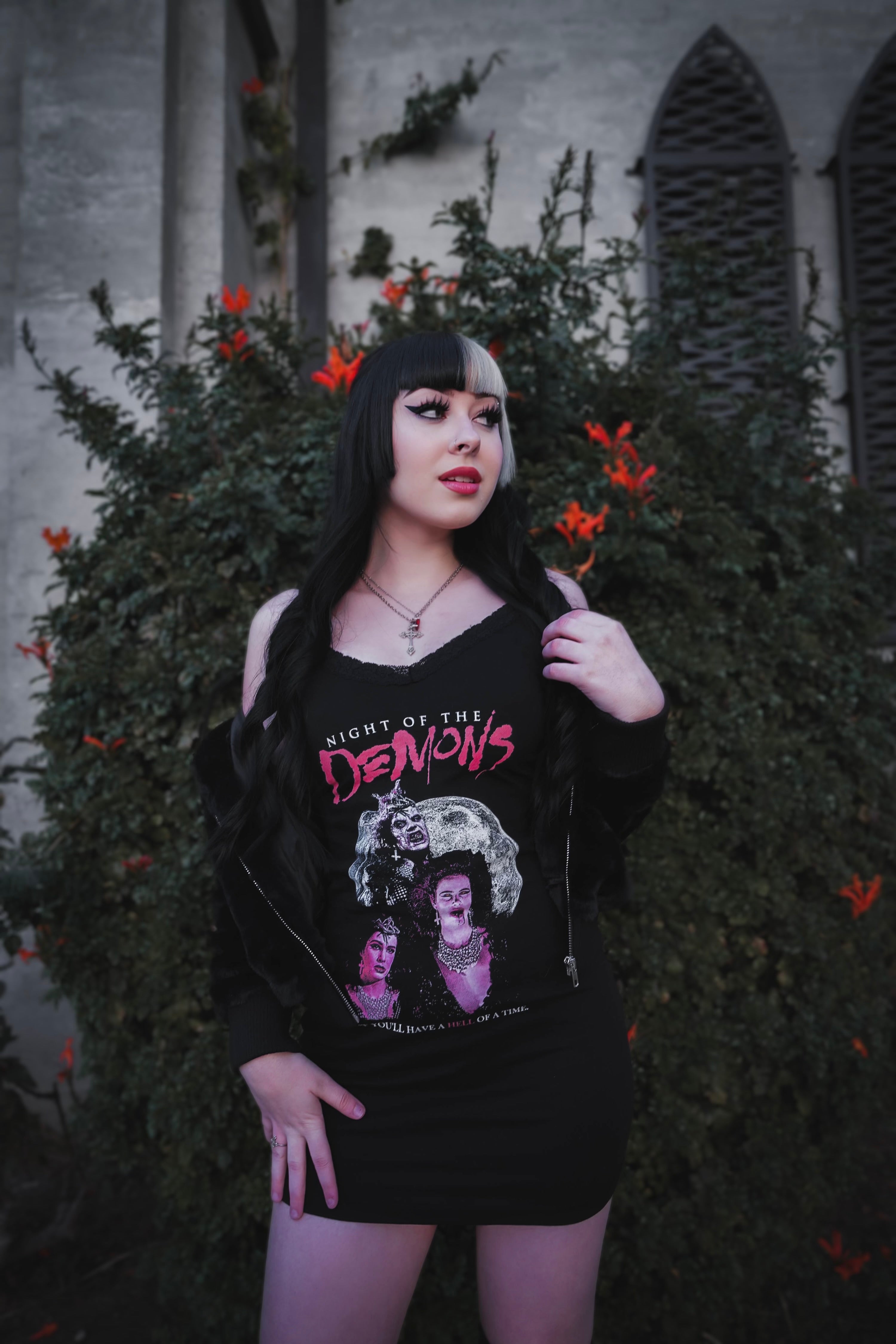 Vera's Eyecandy Night of the Demons Lace Strap Dress