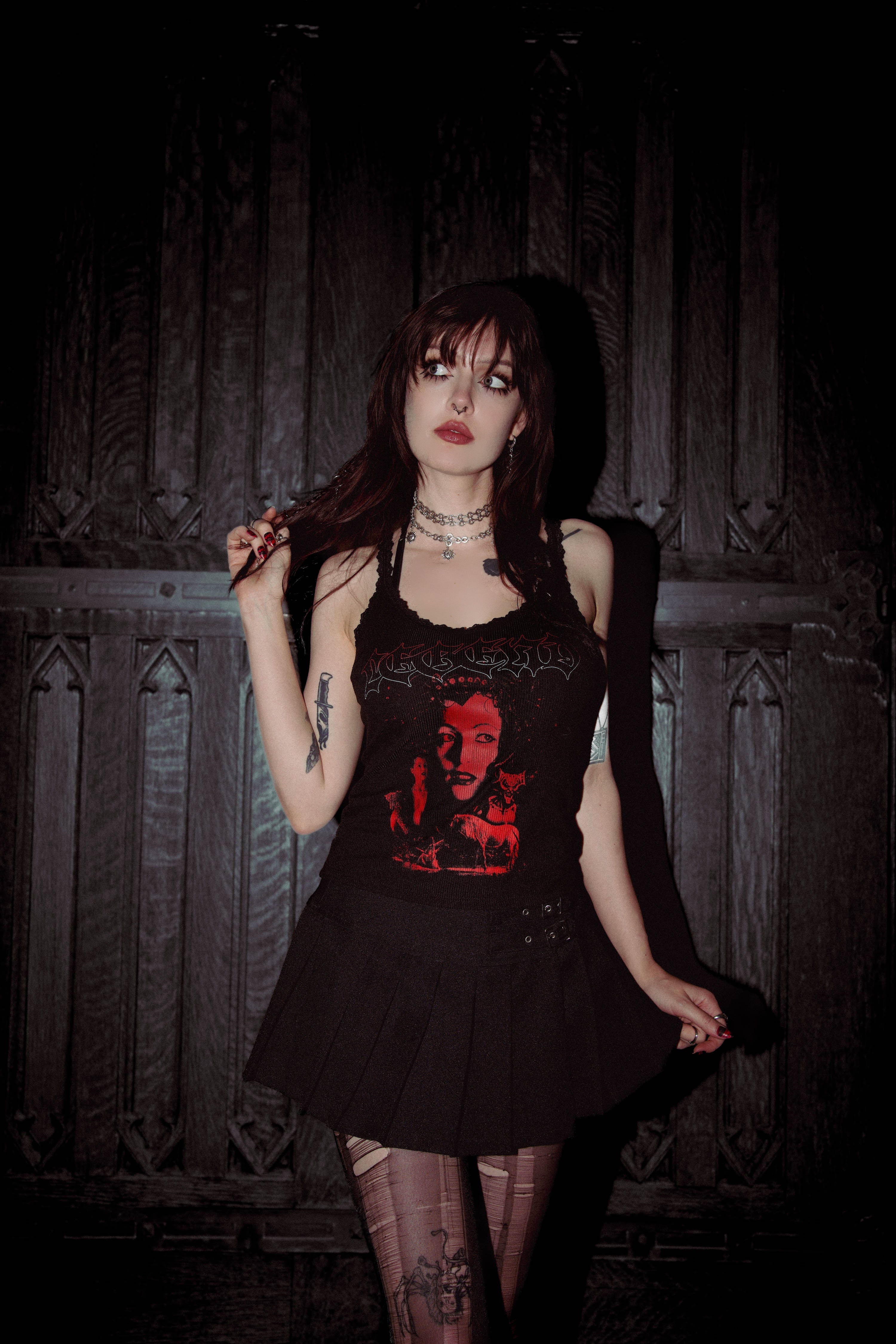 Vera's Eyecandy Legend Princess Lili Ribbed Lace Camisole Tank Top