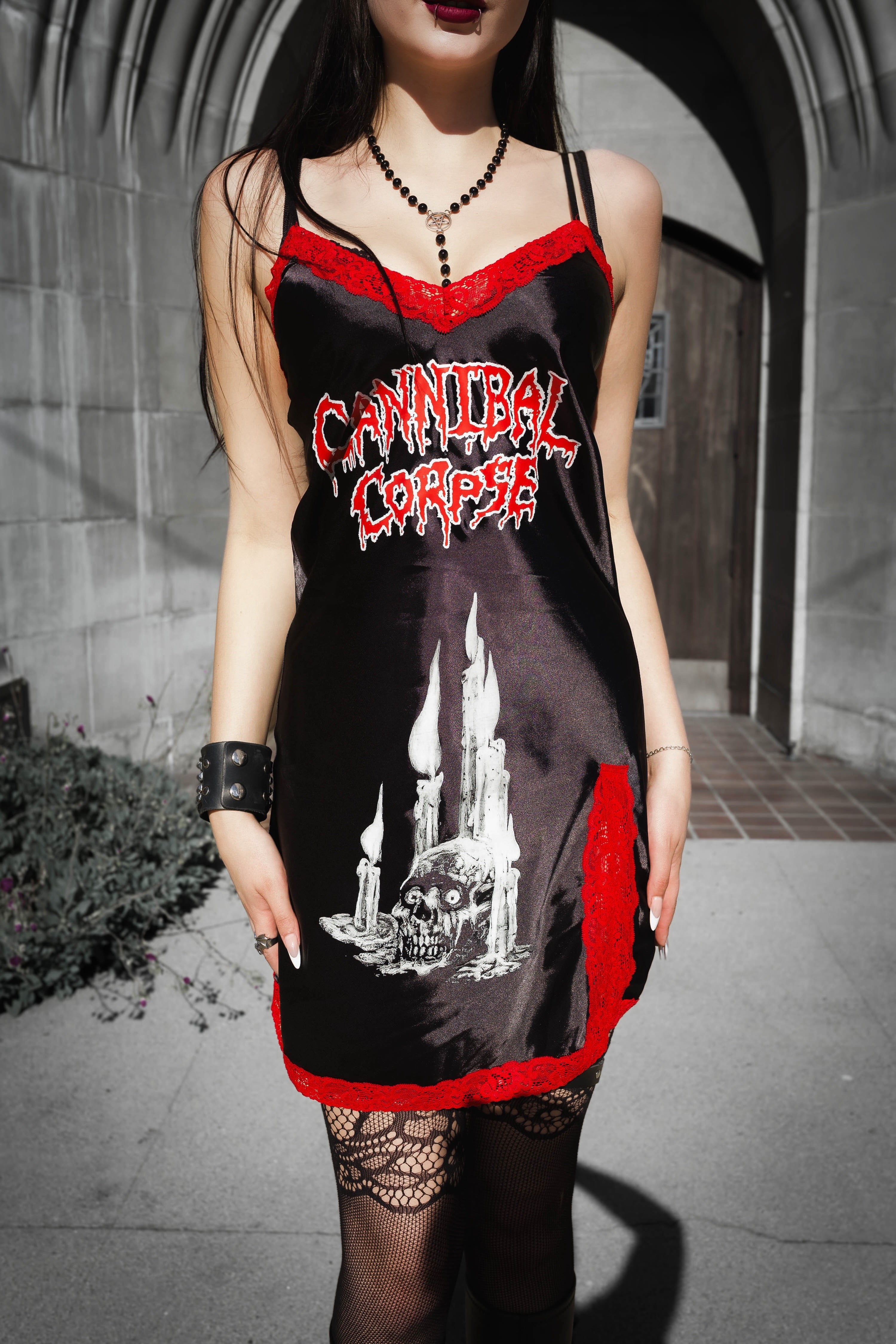 Vera's Eyecandy Cannibal Corpse Band Mini Slip Dress