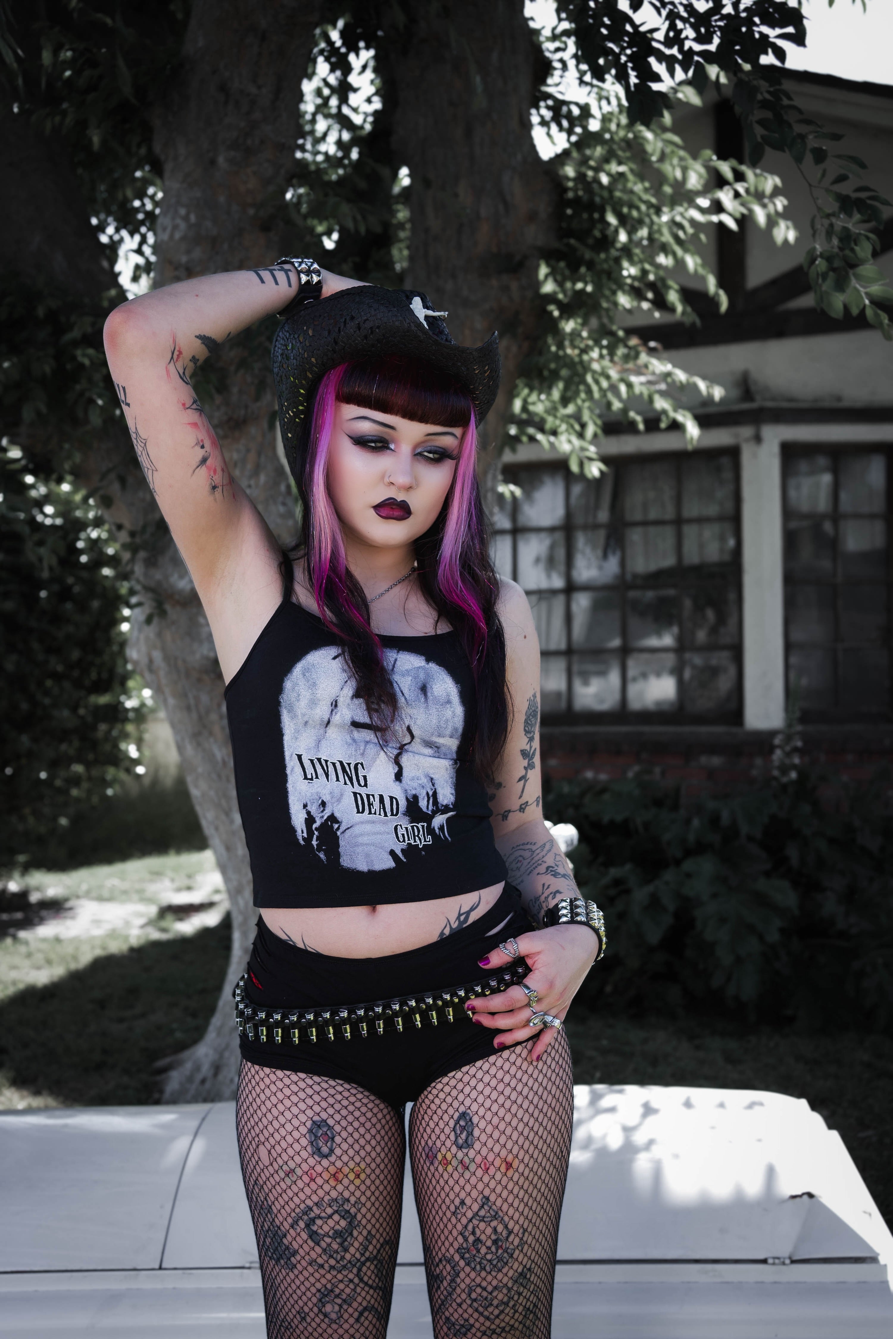 Vera's Eyecandy Living Dead Girl Mini Cropped Tank Top