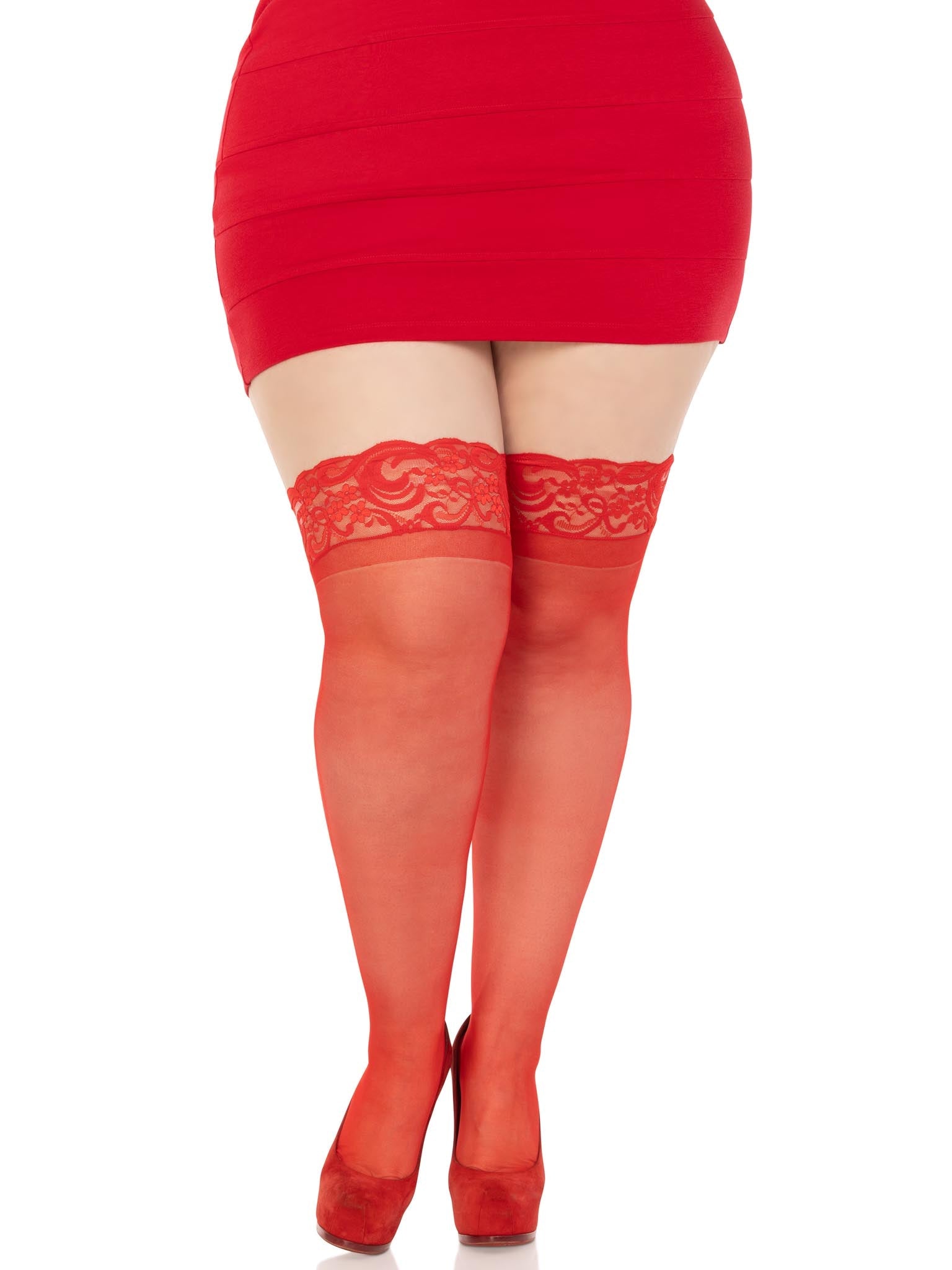 Leg Avenue Nora Thigh High Lace Stockings 2 Sizes
