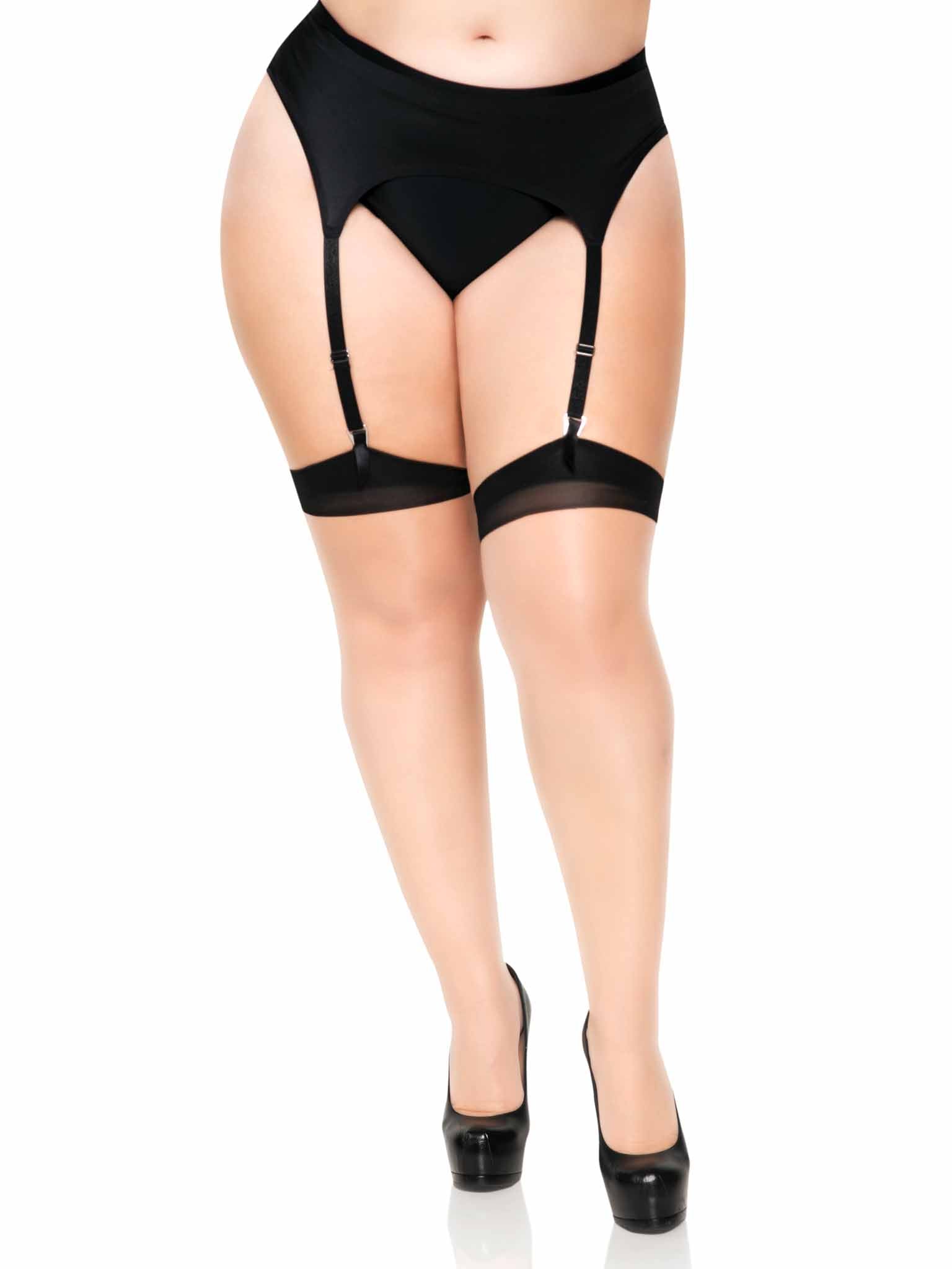 Leg Avenue Grace Cuban Contrast Heel Stockings 2 Sizes