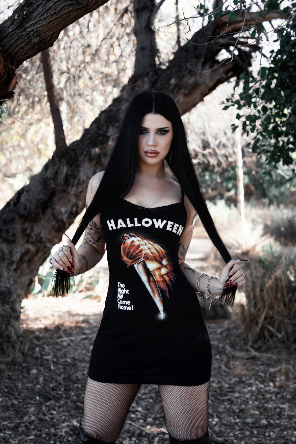 Vera's Eyecandy Halloween Lace Strap Dress