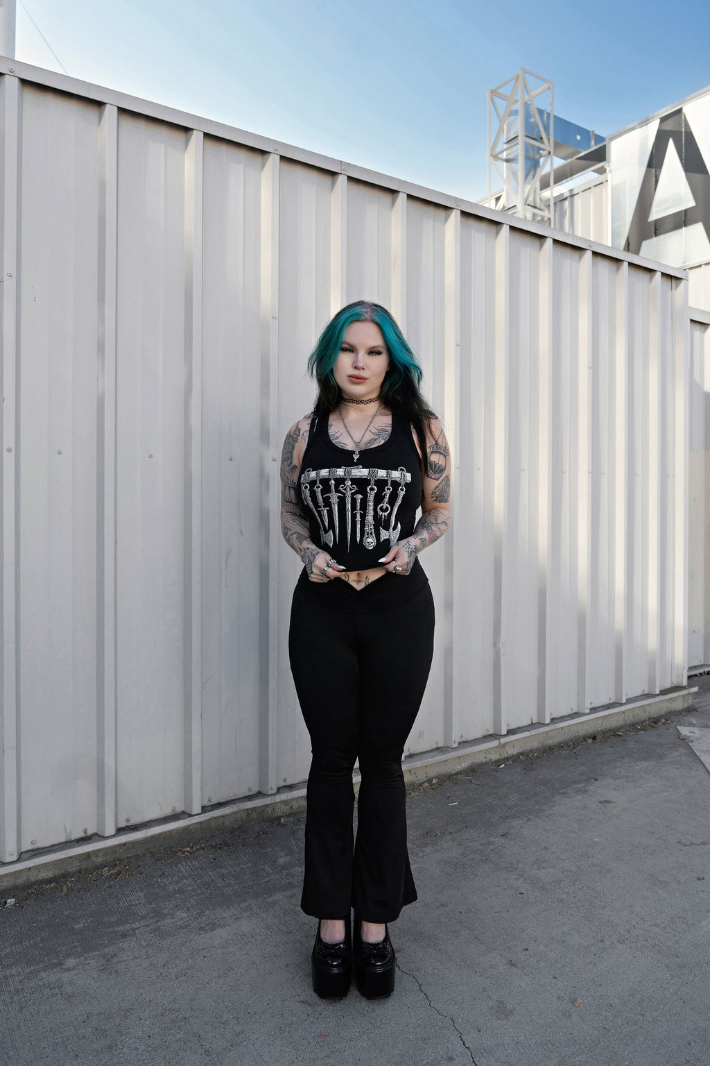 Vera's Eyecandy Medieval Weapons Ribbed Tank Top