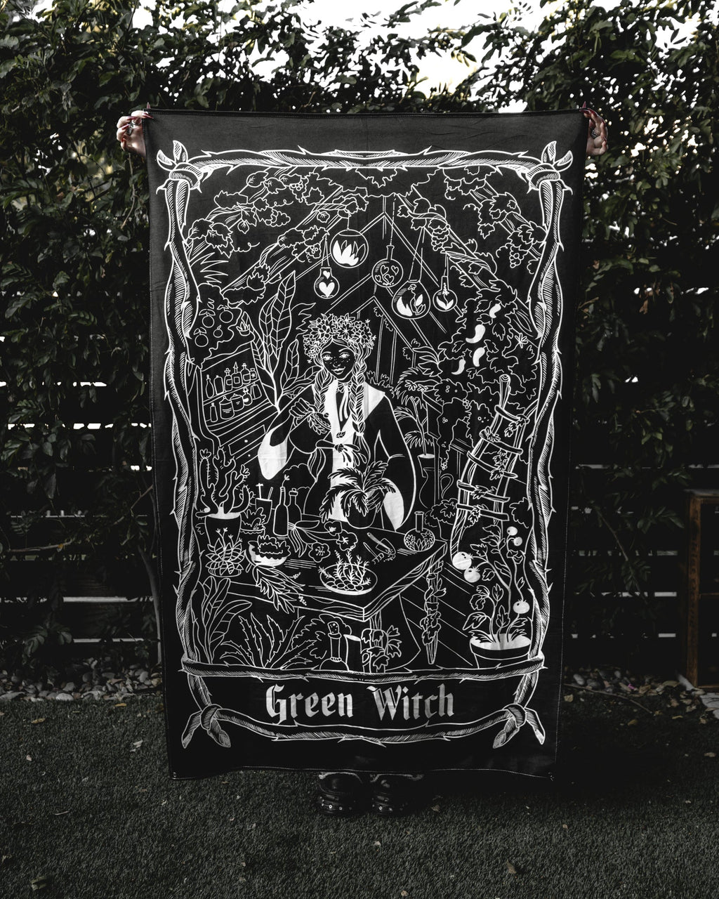 The Pretty Cult Green Witch Wall Tapestry