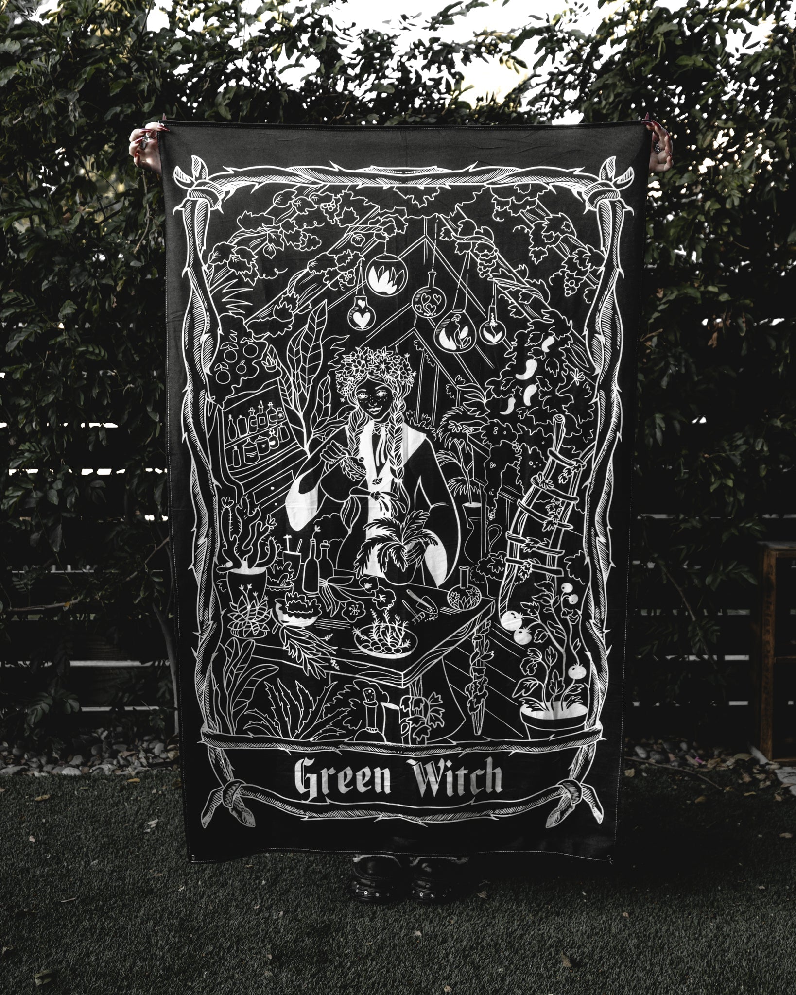 The Pretty Cult Green Witch Wall Tapestry