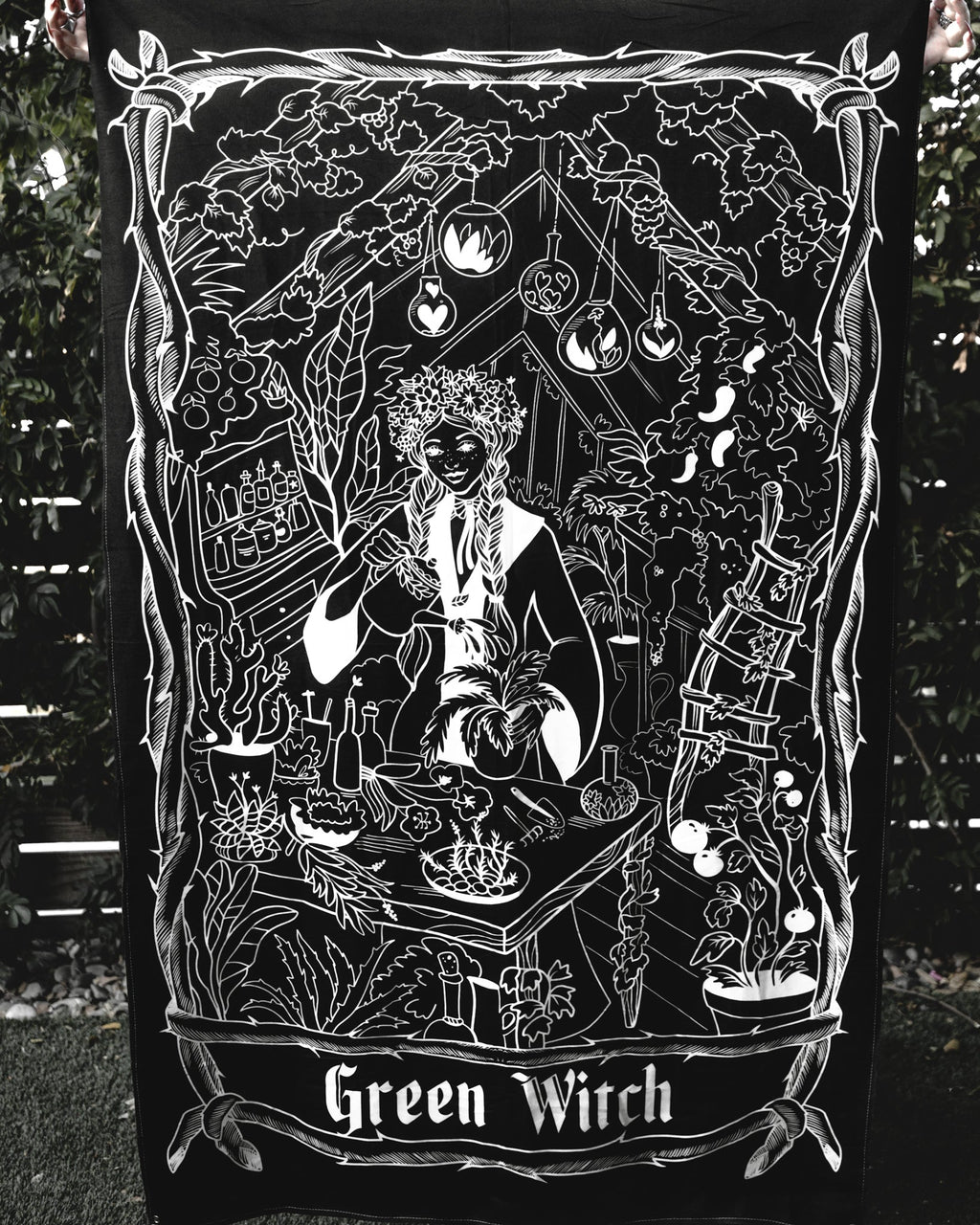 The Pretty Cult Green Witch Wall Tapestry