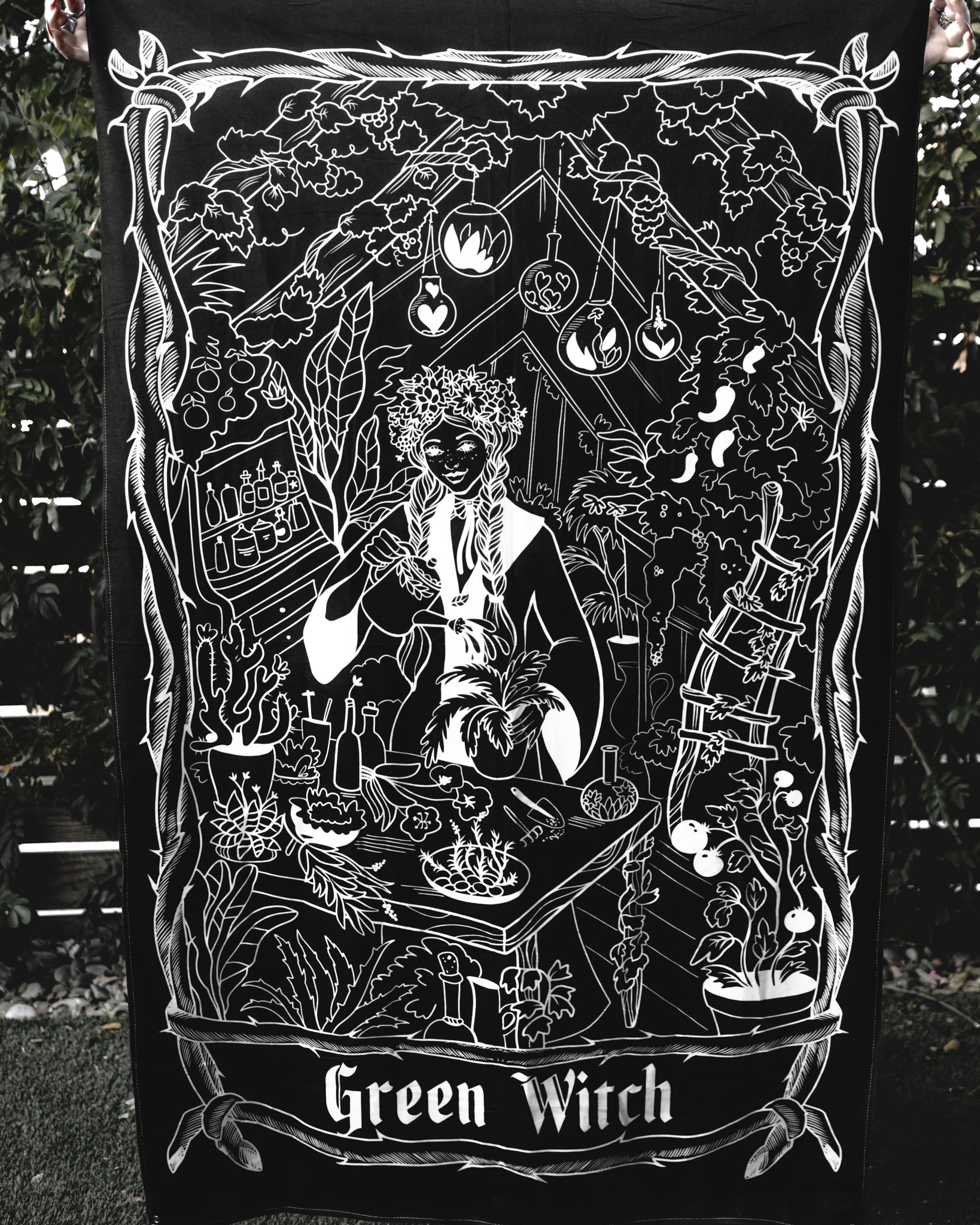 The Pretty Cult Green Witch Wall Tapestry