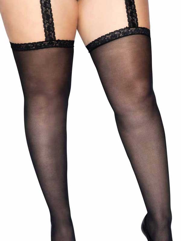 Leg Avenue Plus Thea Garter Belt Thigh Highs