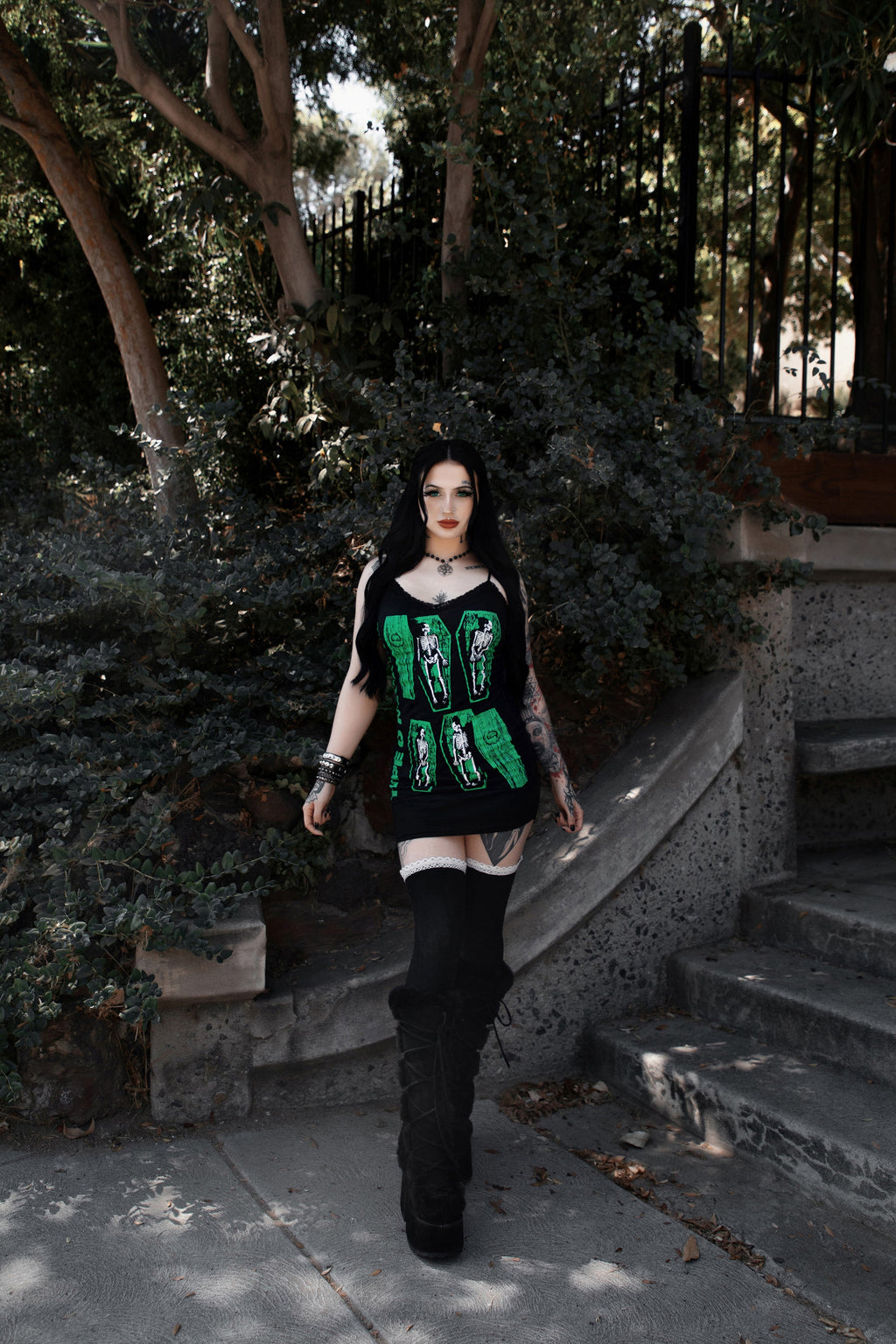 Vera's Eyecandy Type O' Negative Lace Strap Dress