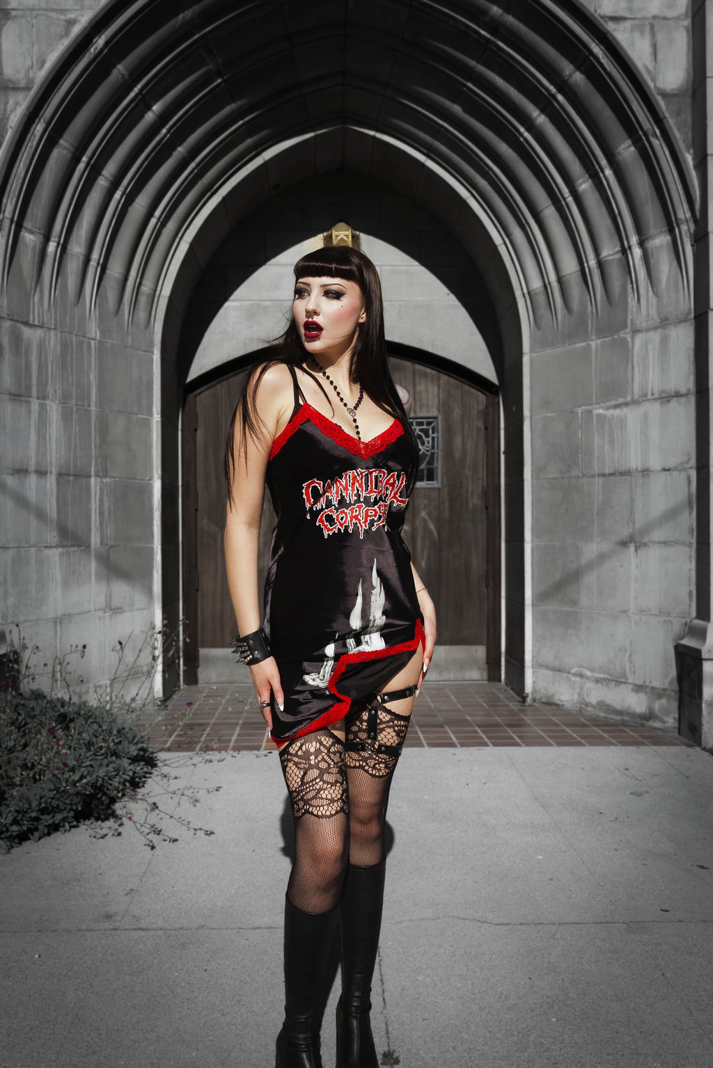 Vera's Eyecandy Cannibal Corpse Band Mini Slip Dress