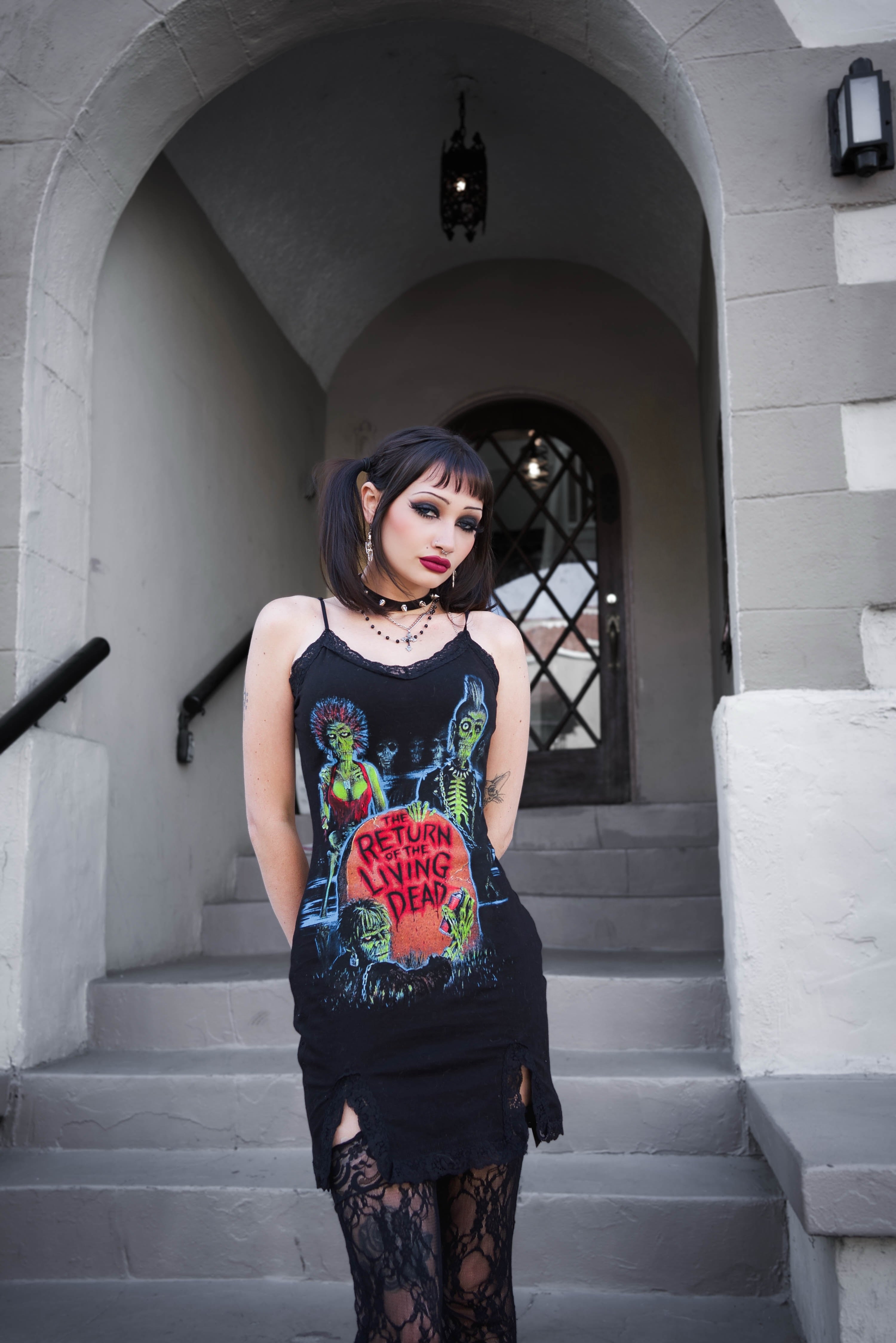 Vera's Eyecandy Return of the Living Dead Slit Lace Dress