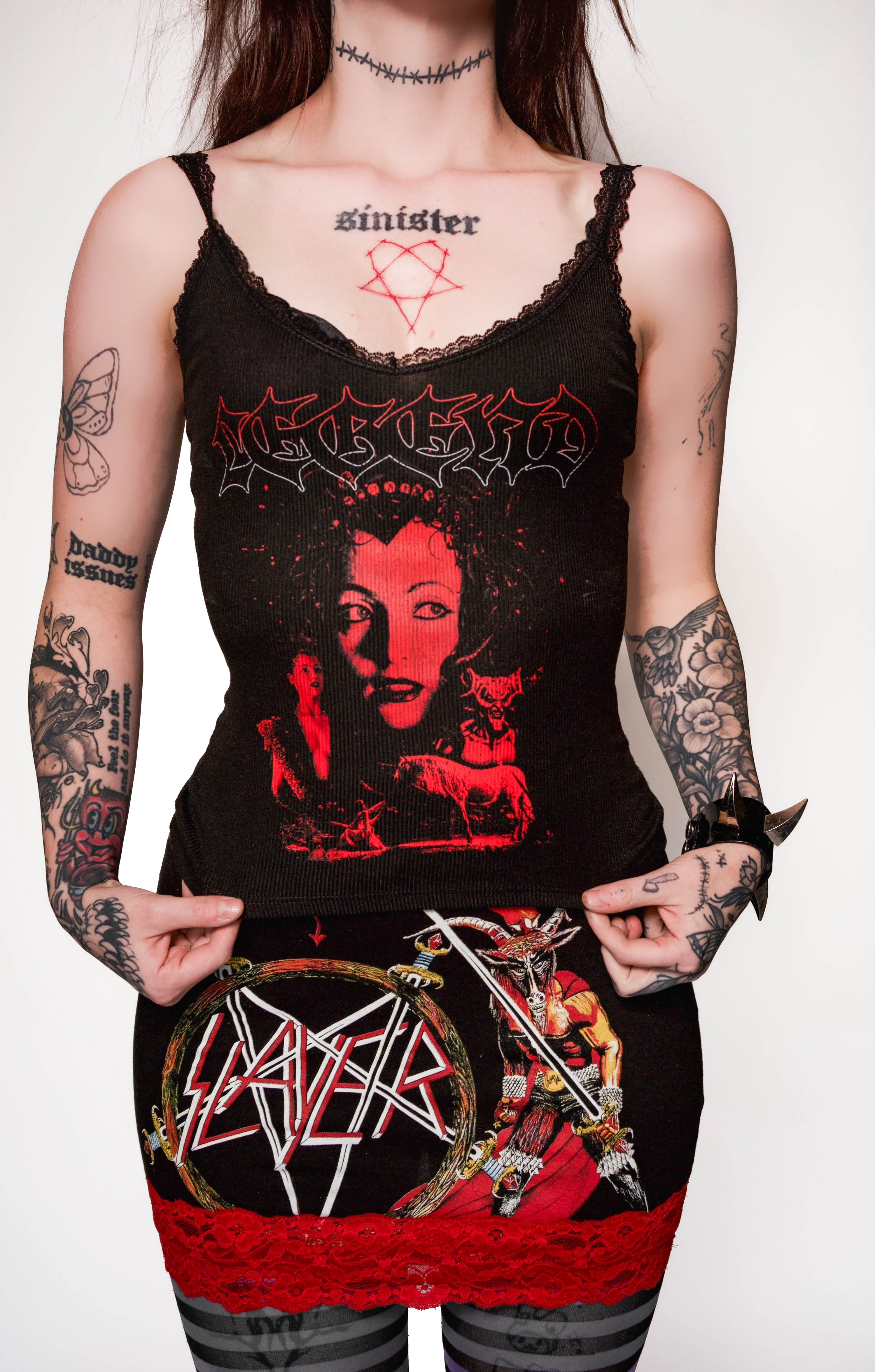 Vera's Eyecandy Legend Princess Lili Ribbed Lace Camisole Tank Top