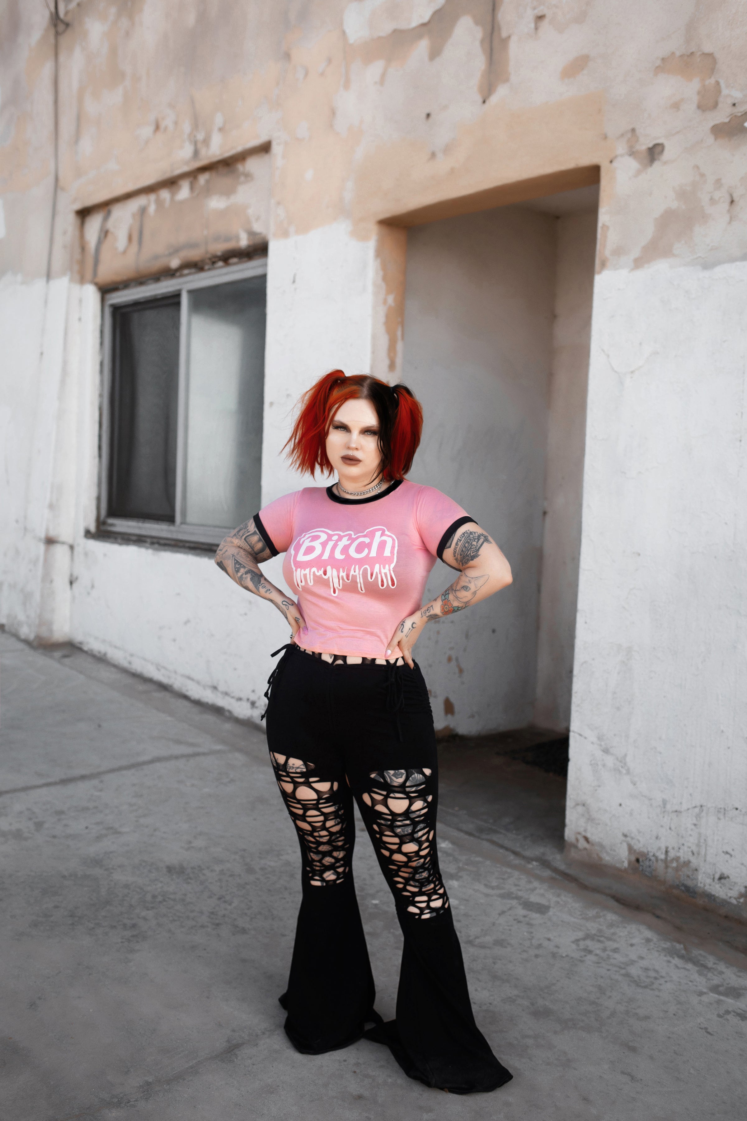 Vera's Eyecandy Bitch Barbie Ringer Tee