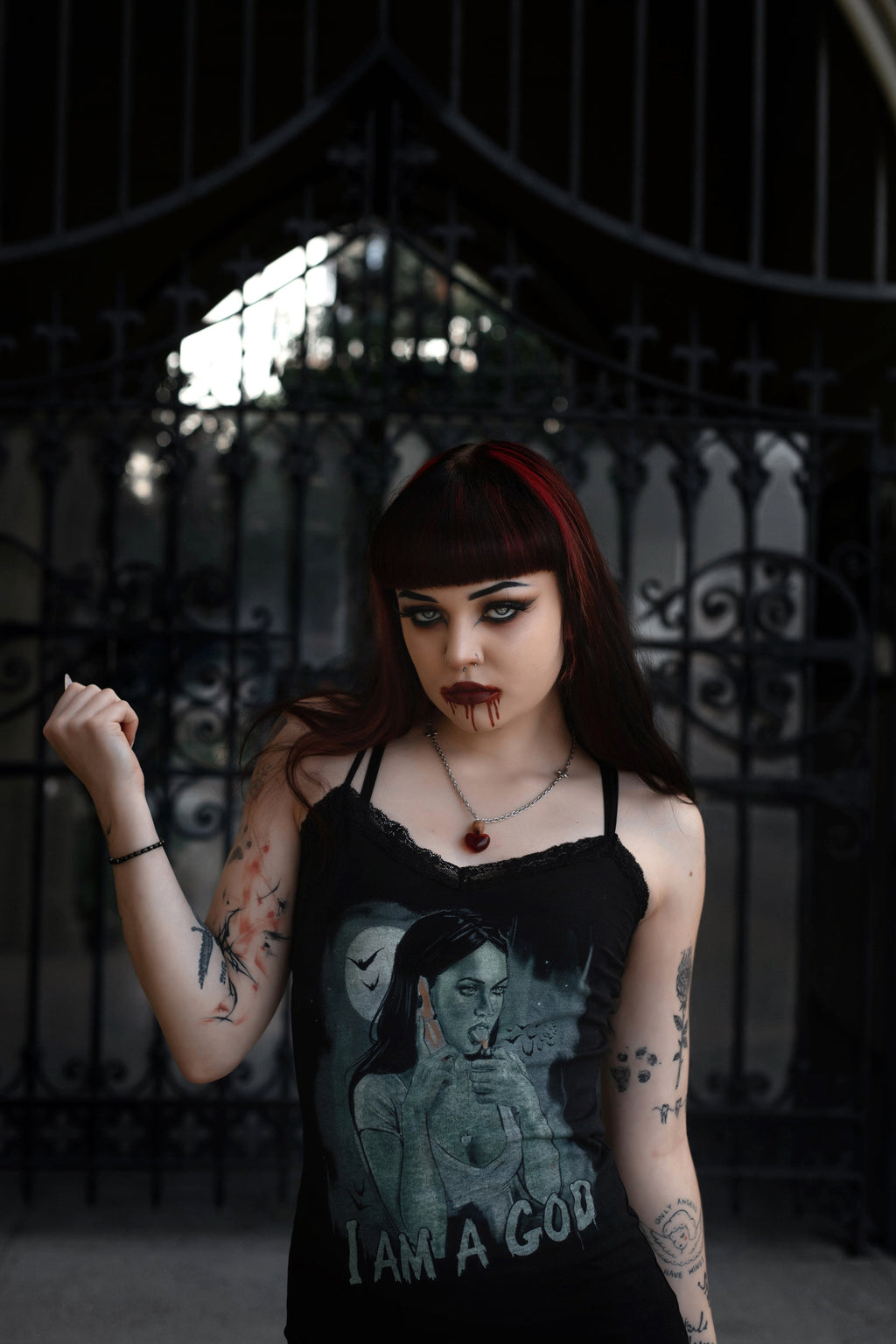 Vera's Eyecandy Jennifer's Body Lace Strap Dress "I am God"