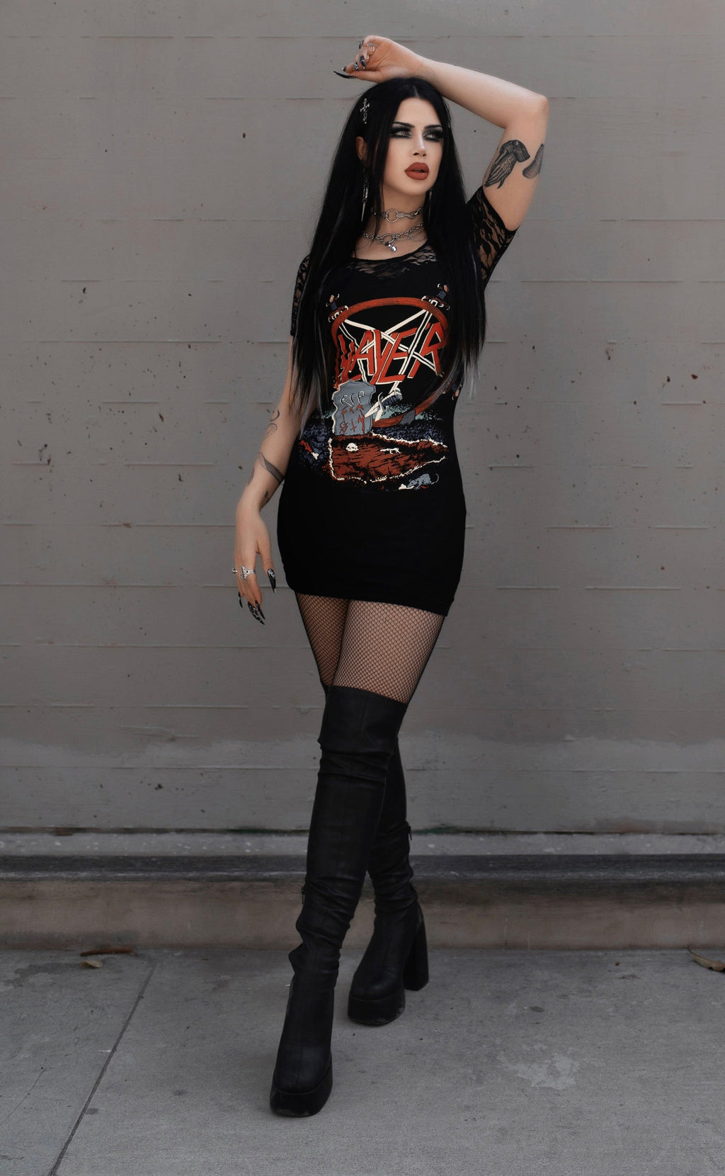Vera's Eyecandy Slayer Lace Metal Dress