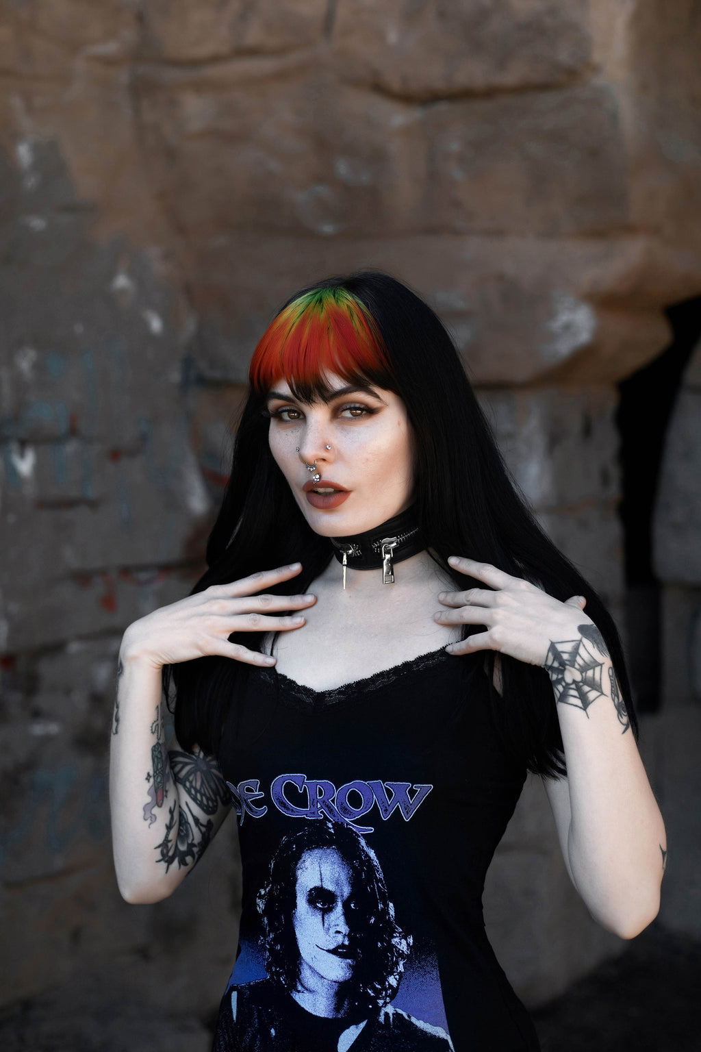 Vera's Eyecandy The Crow Lace Strap Dress