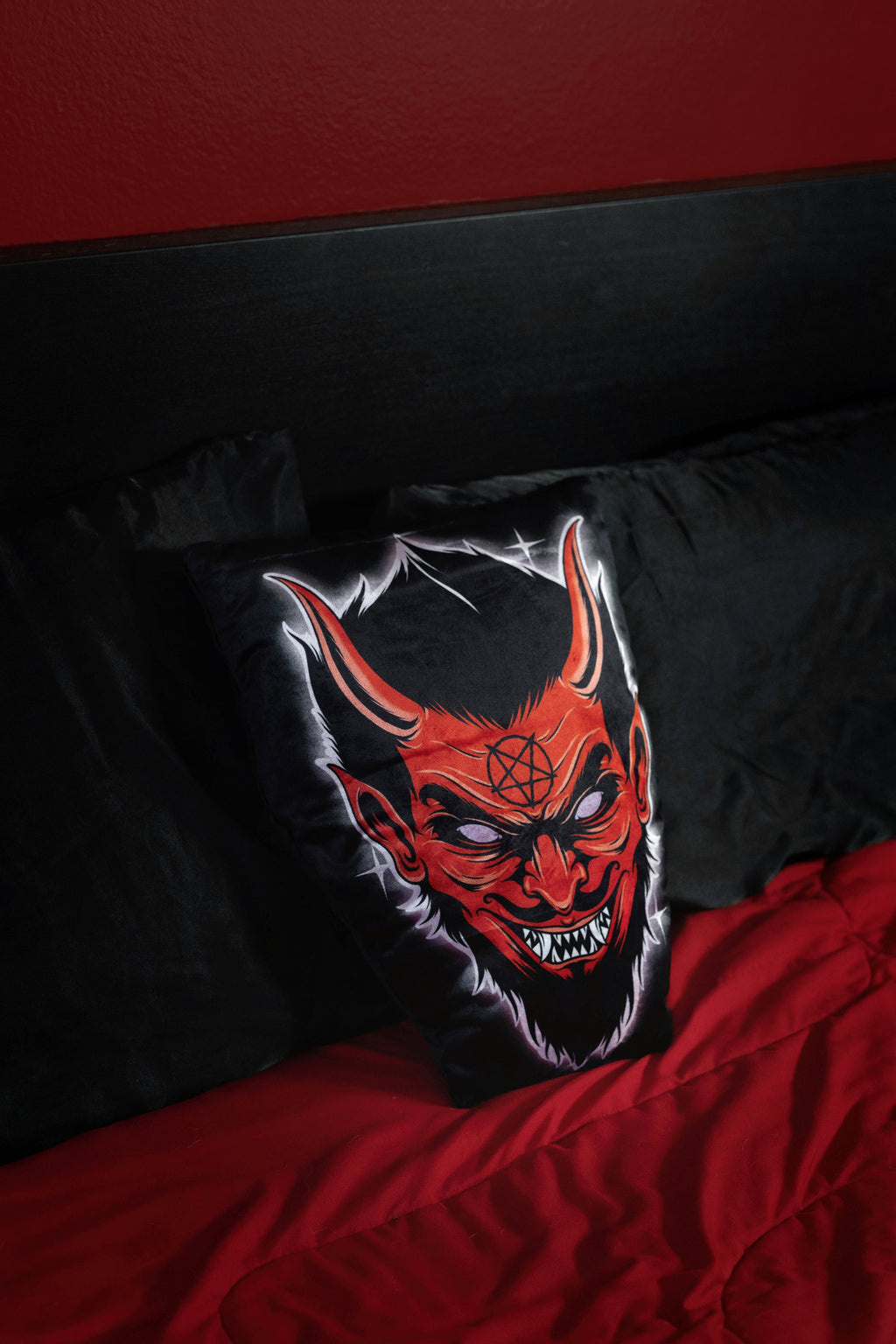 Vera's Eyecandy Devil Velvet Throw Pillow
