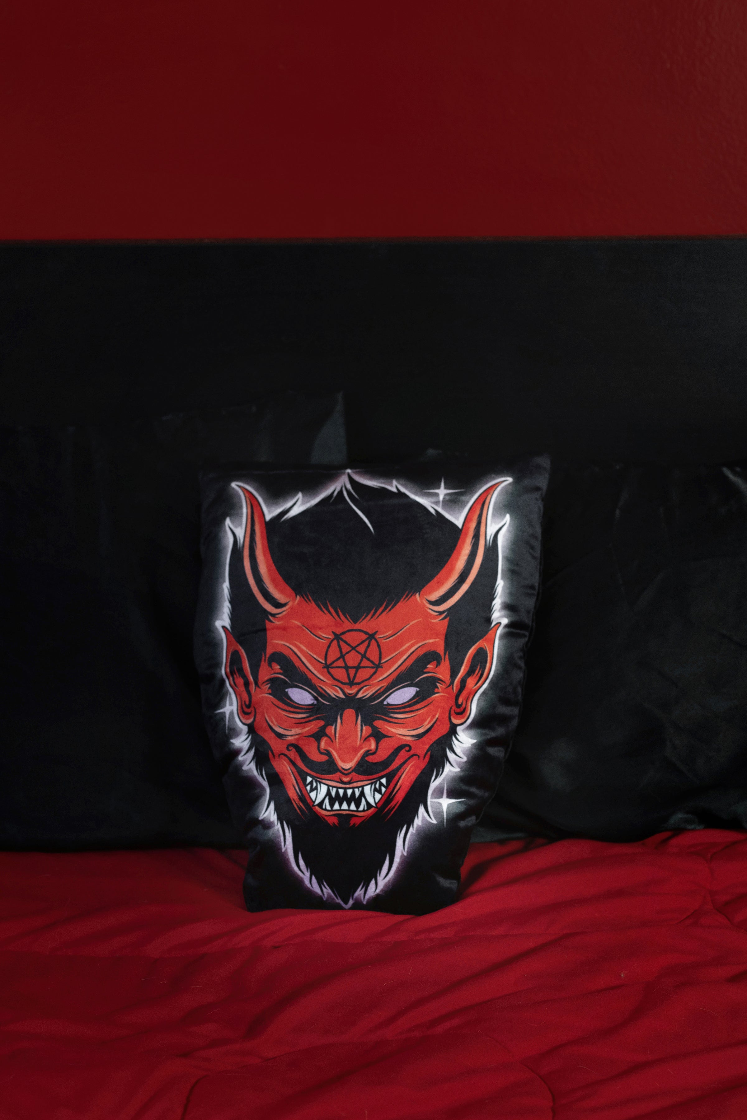 Vera's Eyecandy Devil Velvet Throw Pillow