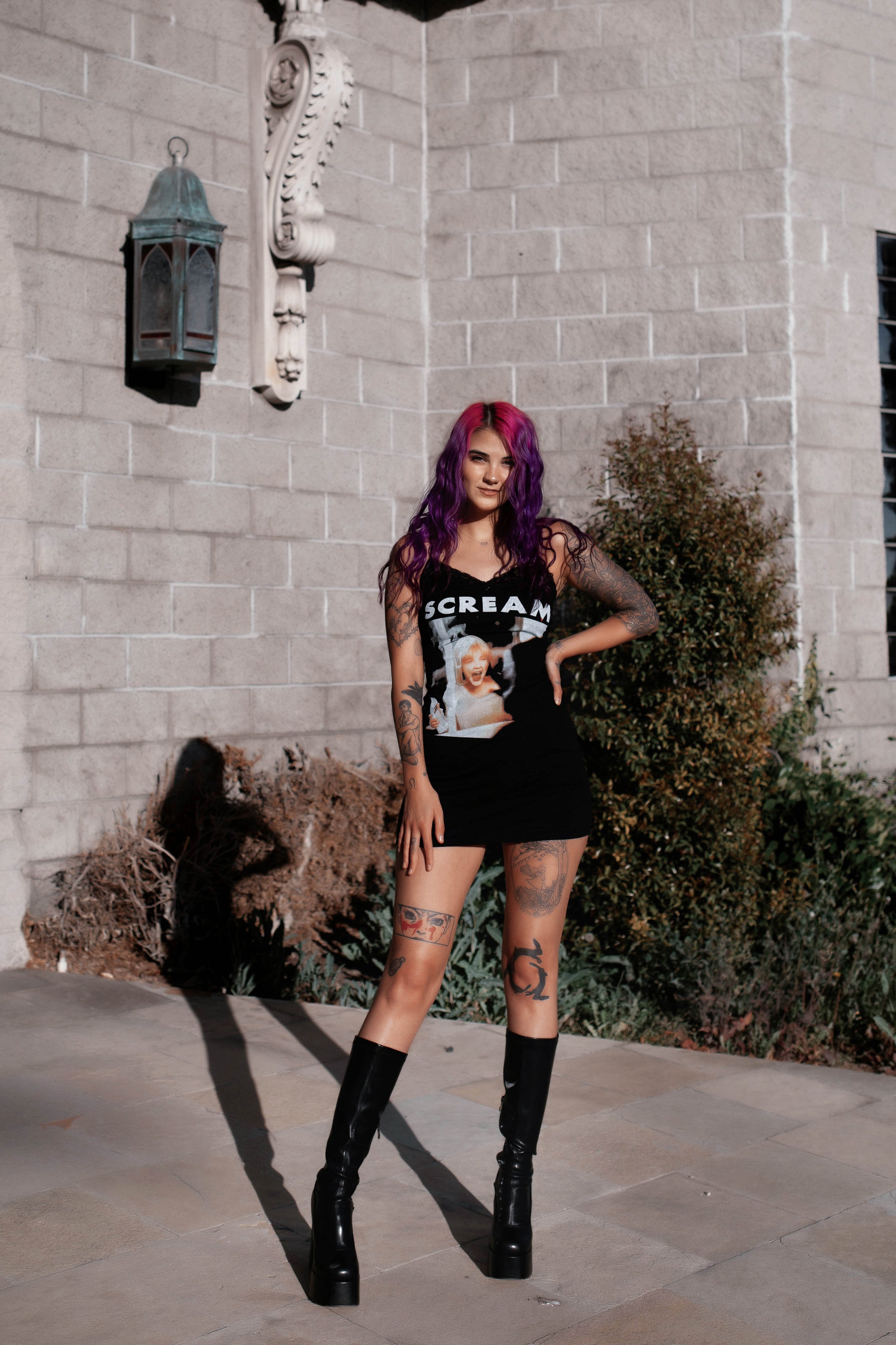 Vera's Eyecandy Scream Casey Lace Strap Dress