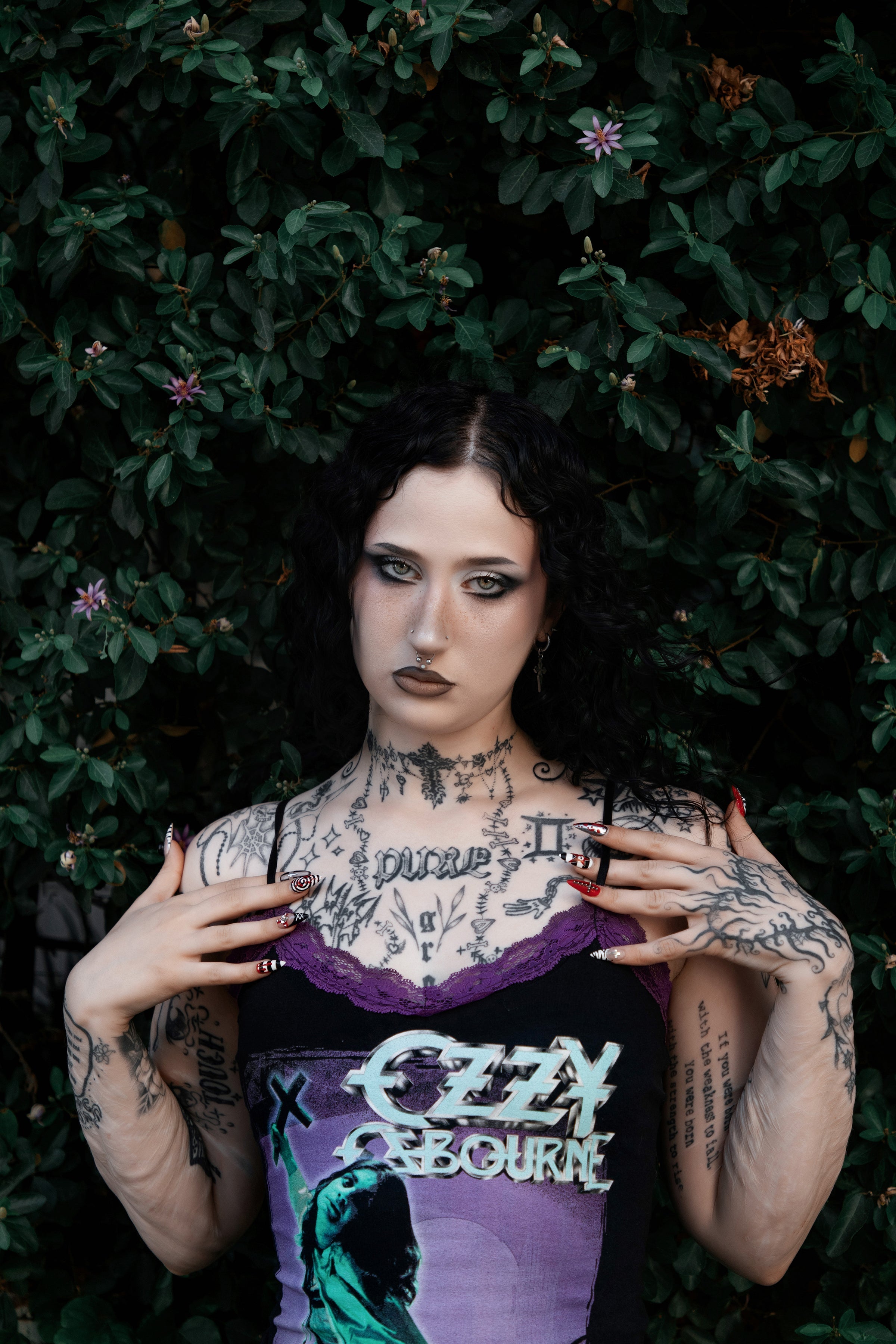 Vera's Eyecandy Ozzy Purple Lace Strap Dress