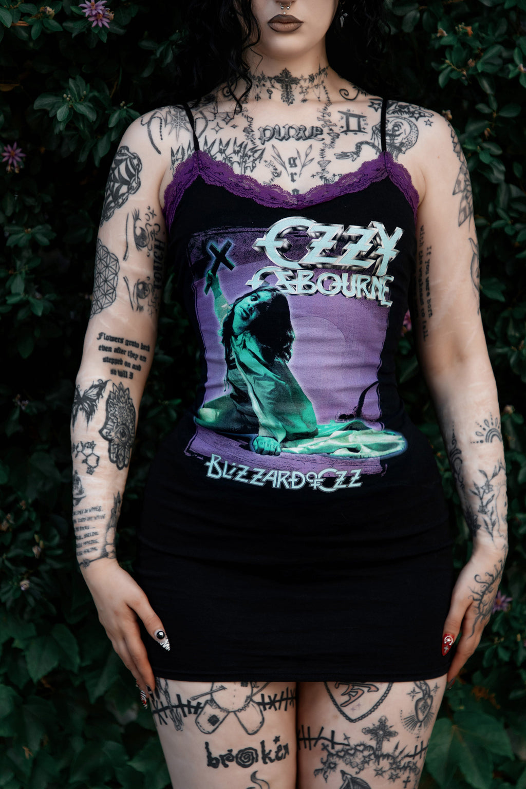 Vera's Eyecandy Ozzy Purple Lace Strap Dress