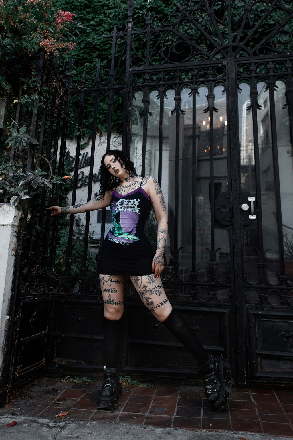 Vera's Eyecandy Ozzy Purple Lace Strap Dress