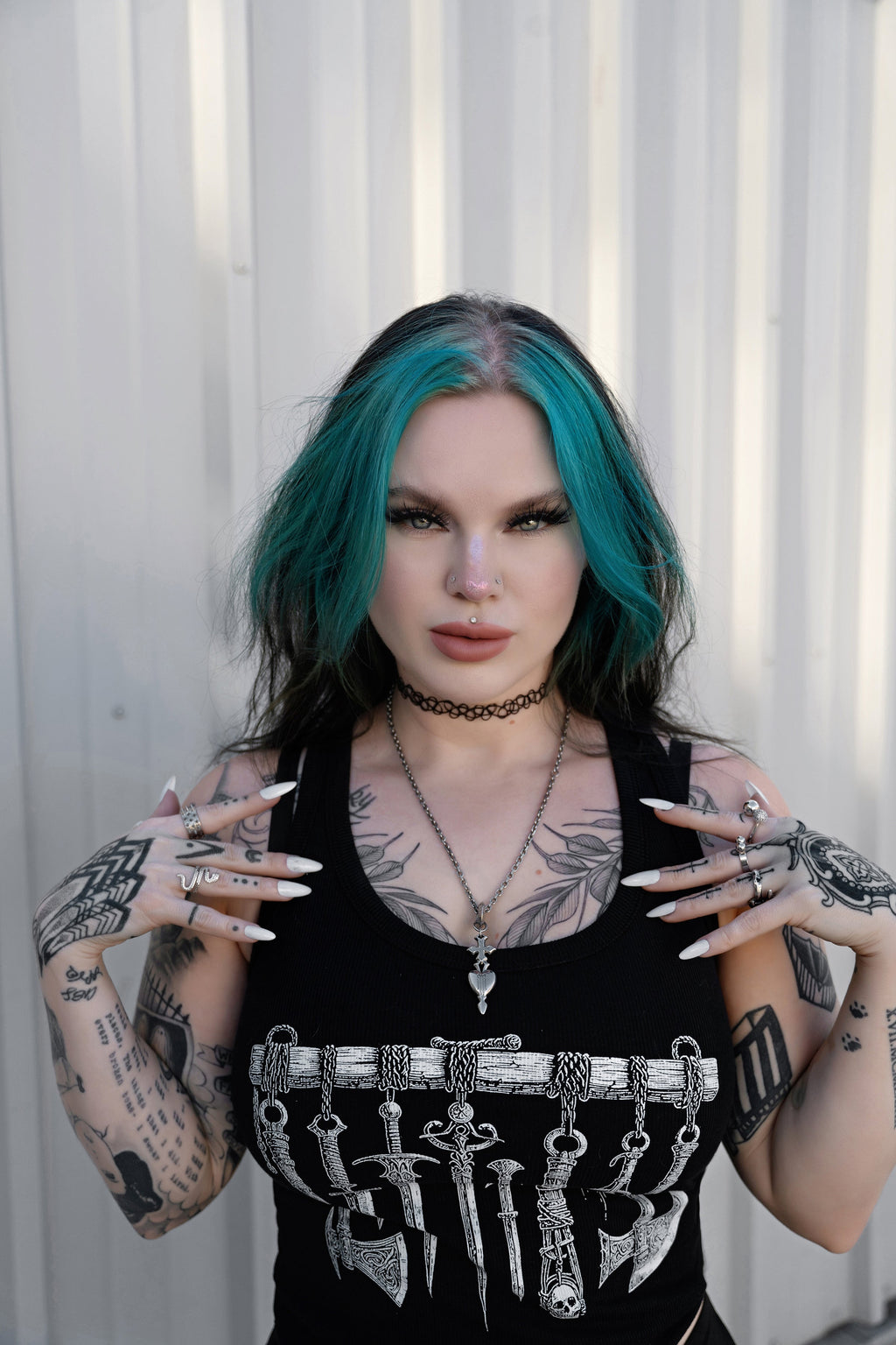 Vera's Eyecandy Medieval Weapons Ribbed Tank Top