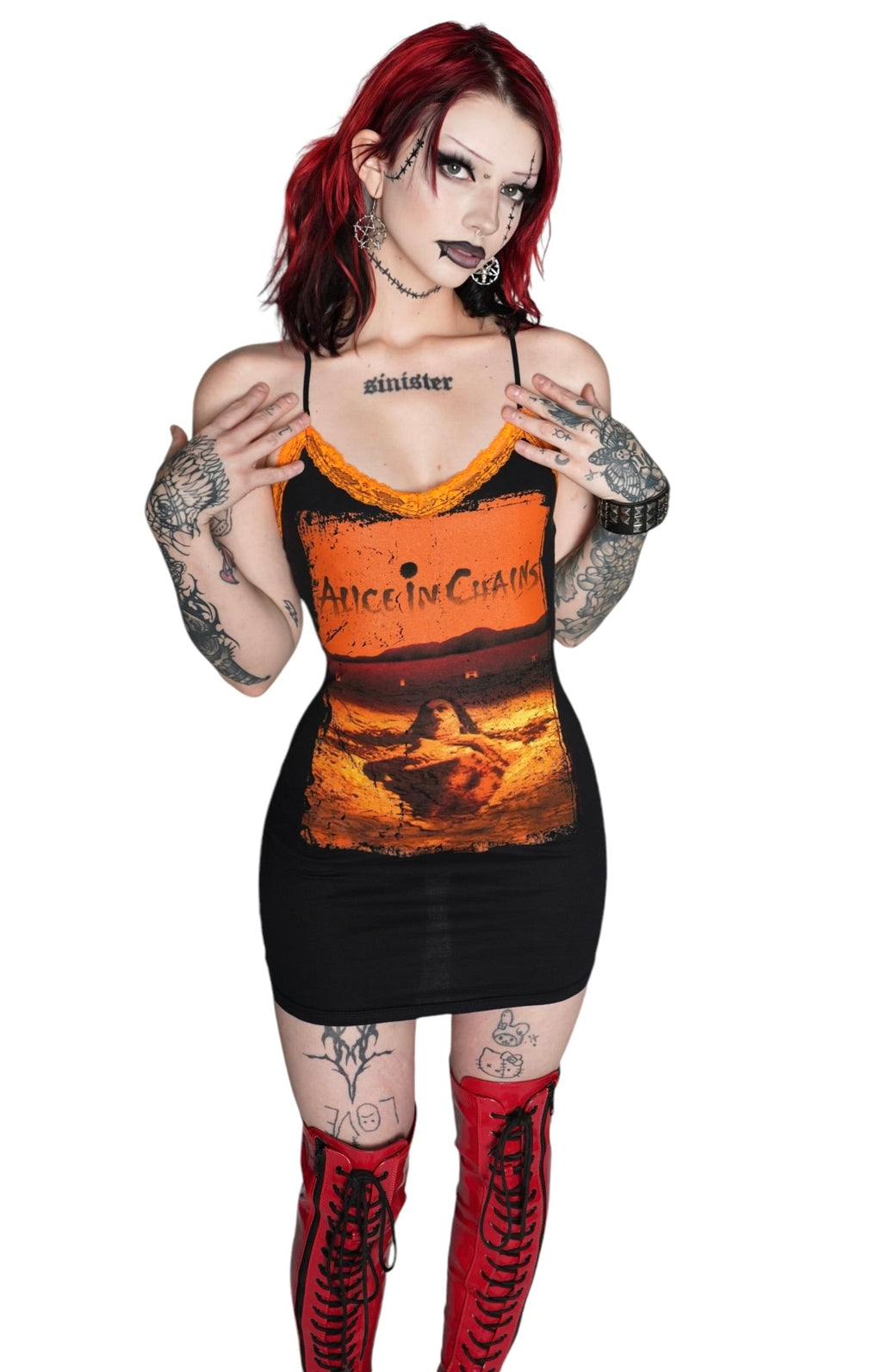 Vera's Eyecandy Alice in Chains Dirt Lace Strap Dress