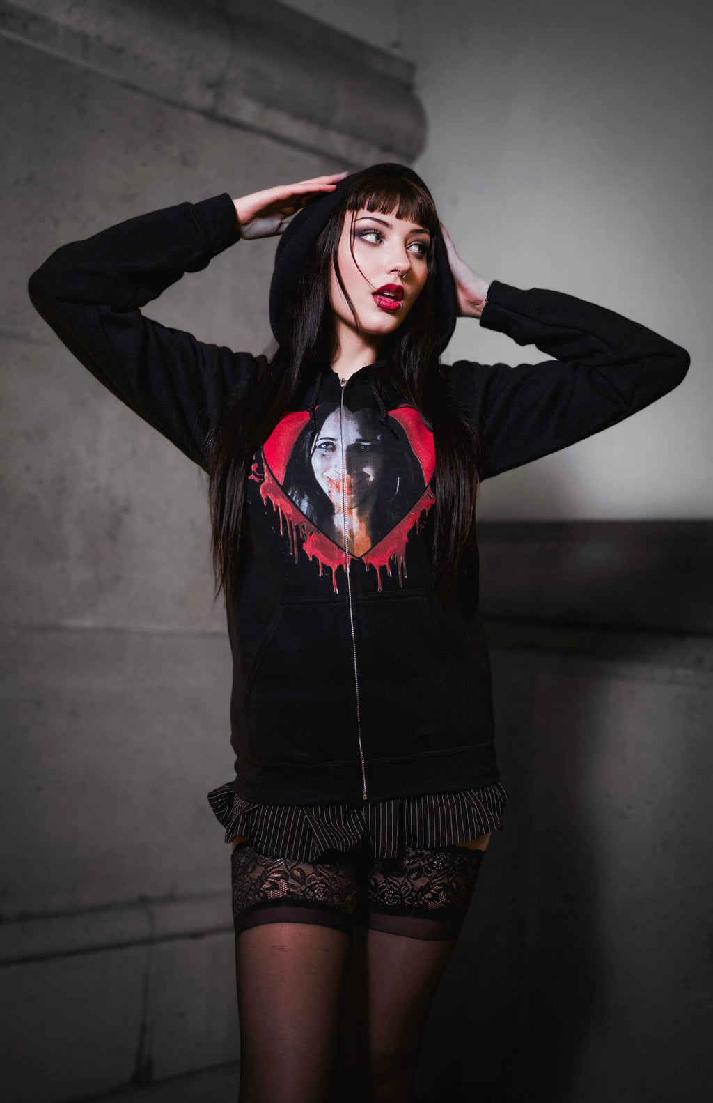Vera's Eyecandy Jennifer's Body Horror Movie Zipped Hoodie