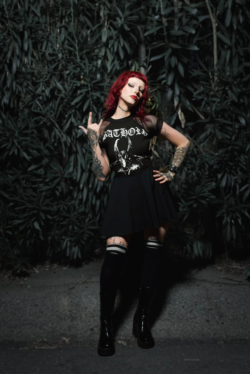 Vera's Eyecandy Bathory Fishnet Baby Doll Metal Dress