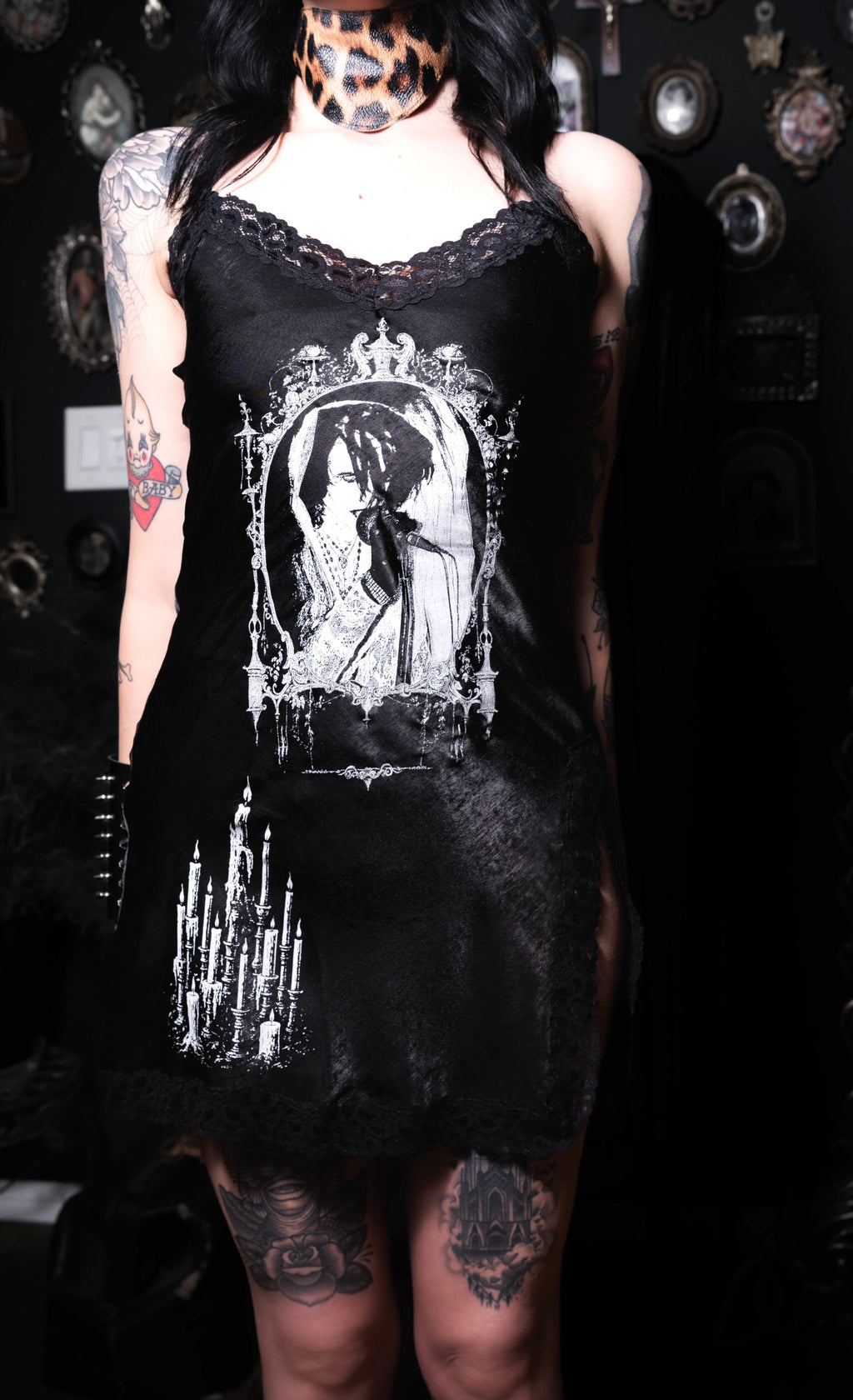 Vera's Eyecandy Rozz Christian Death Mini Slip Metal Dress