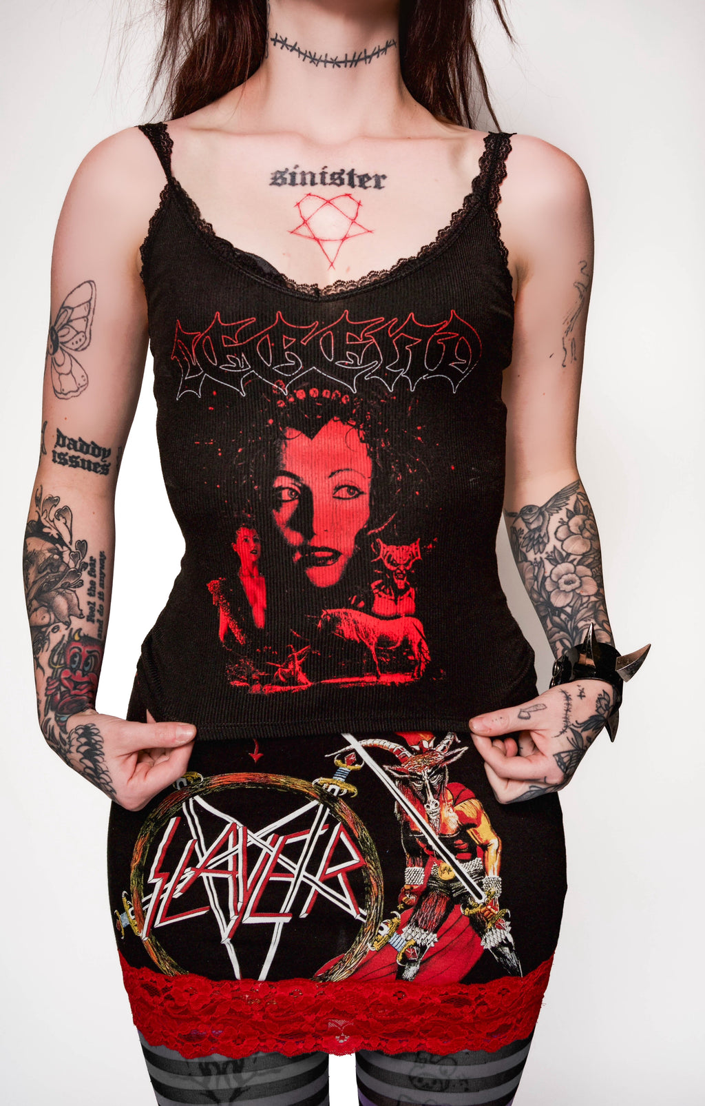 Vera's Eyecandy Slayer Metal Band Lace Skirt