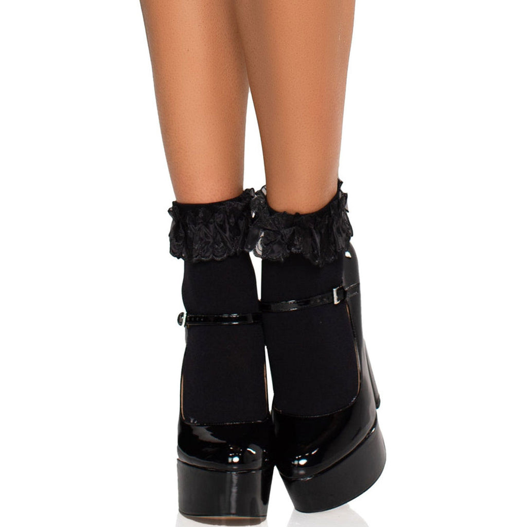 Leg Avenue Diem Lace Ruffle Anklet Socks